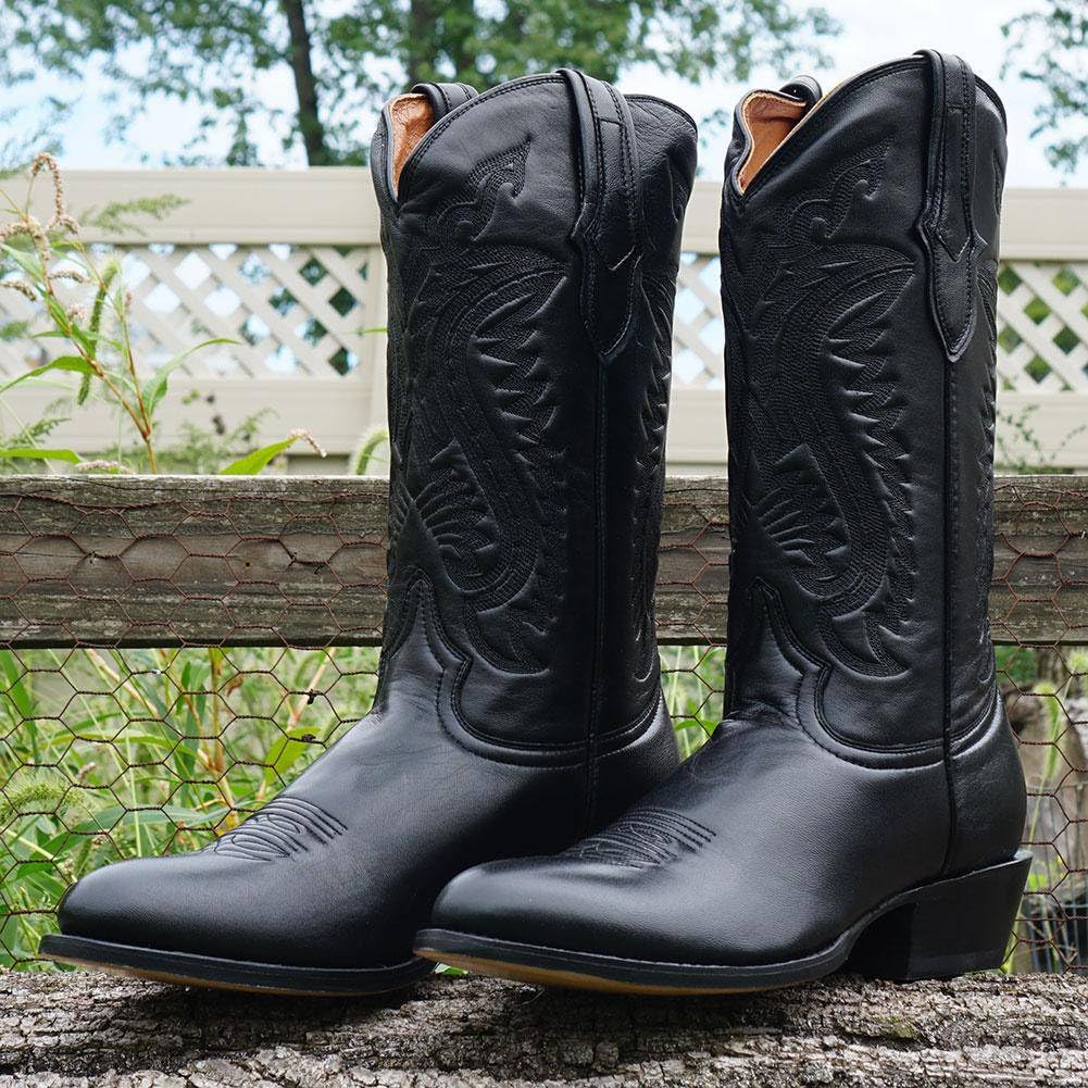 Soto Boots Men's Classic Round Toe Cowboy Boots H7001 - Genuine Leather Western Boots for Men, Comfortable Riding & Work Boots - Perfect for Rodeo, Country Dancing & Outdoor Adventures