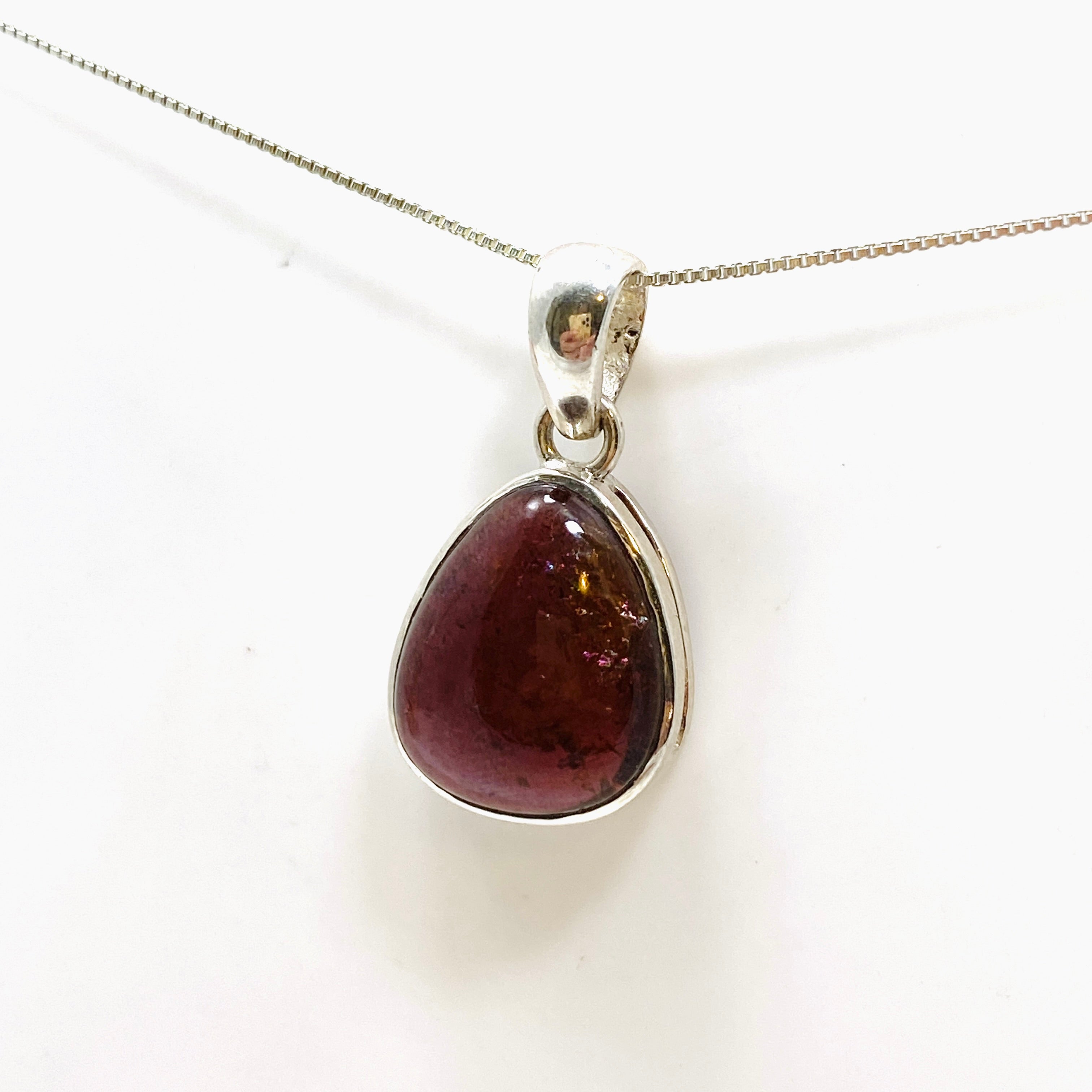 Natural Pink Tourmaline Freeform Cabochon Pendant Necklace - Handmade Gemstone Jewelry for Women - Perfect for Spiritual Healing, Meditation & Energy Balancing