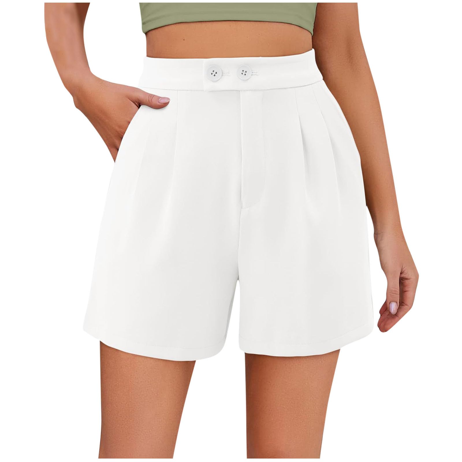 2024 Women's High Waist Wide Leg Bermuda Shorts - Summer Casual & Dressy for Teens