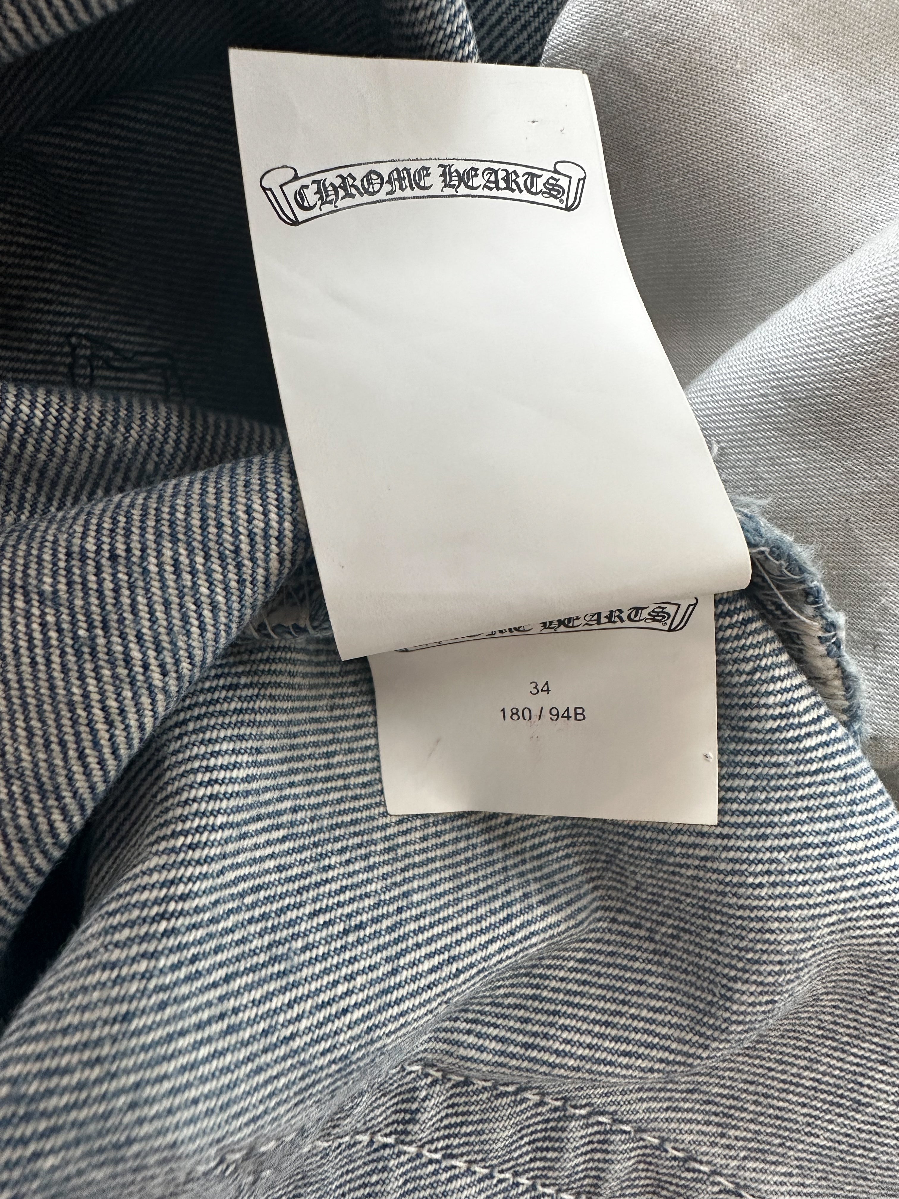Chrome Hearts x Levi's Blue & Black Cross Patch Denim Jeans for Men - Stylish Vintage Streetwear for Casual Outfits and Night Out