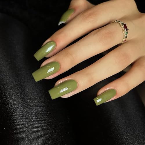 glossy olive green