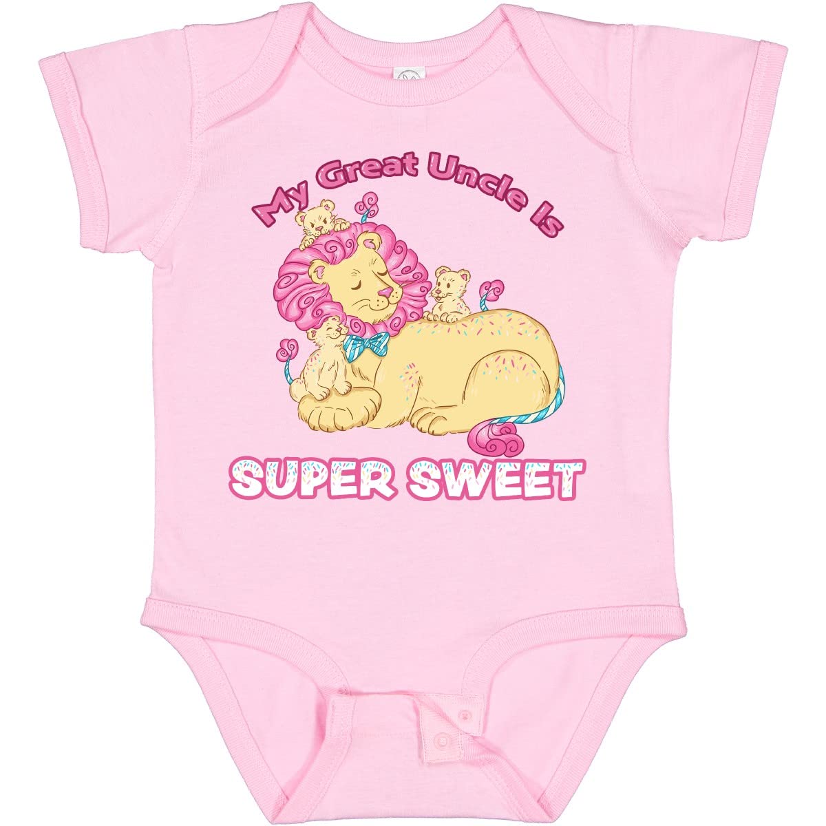 Inktastic My Great Uncle Is Super Sweet Cotton Candy Lions Baby Bodysuit - Soft & Cute Infant Onesie for Newborns, Baby Showers & Family Gifts