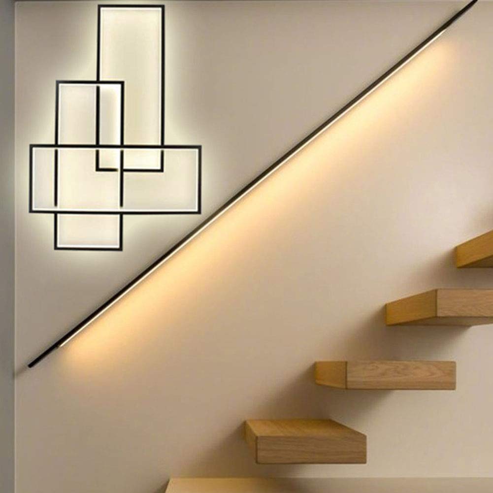 Modern Square Acrylic-Shade LED Wall Sconce Light - Dimmable Wall Mount Fixture for Living Room, Bedroom, Hallway & Staircase | Black Bathroom Mirror Lighting & Bedside Lamp for Cozy Ambience