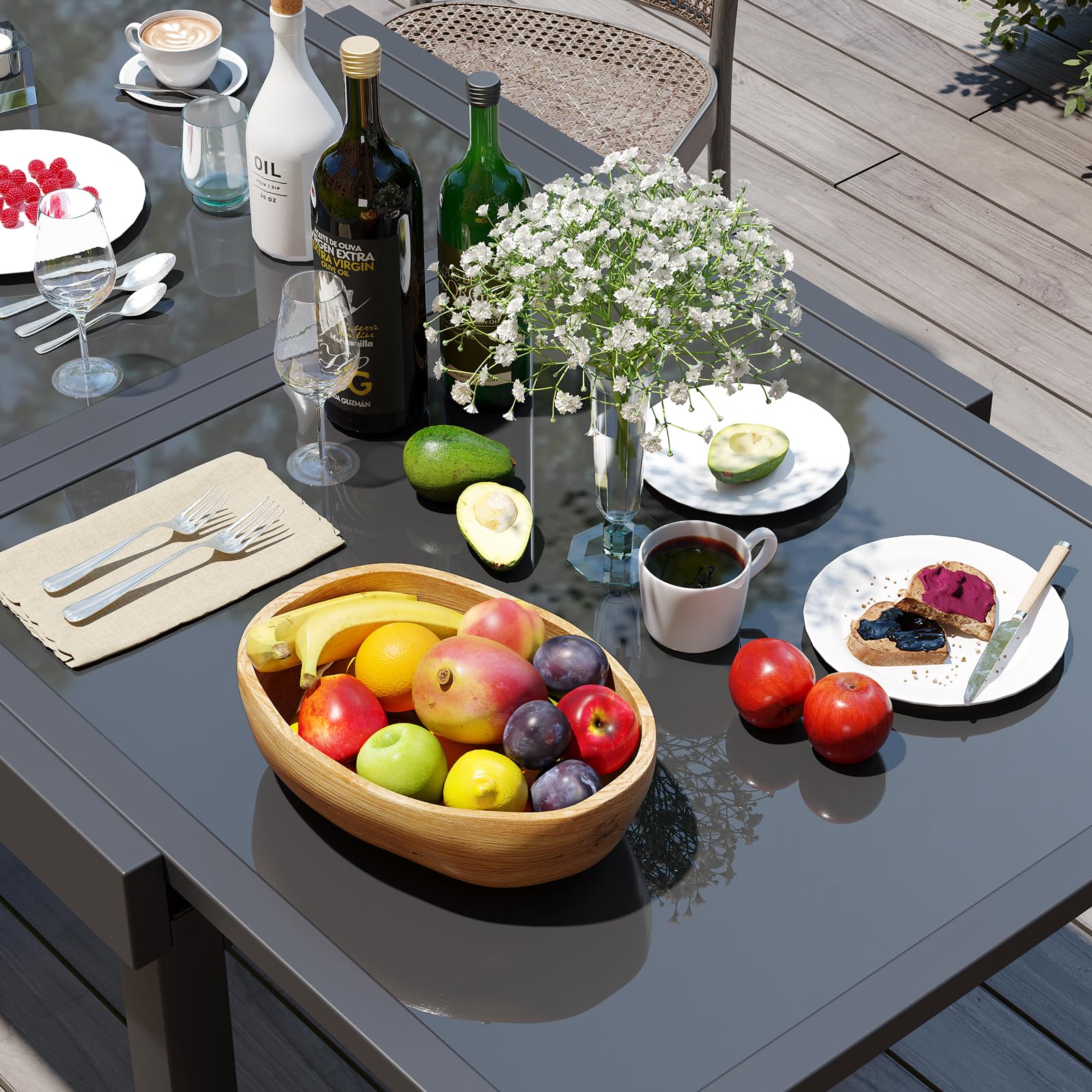 Expandable Aluminum Outdoor Dining Table 35