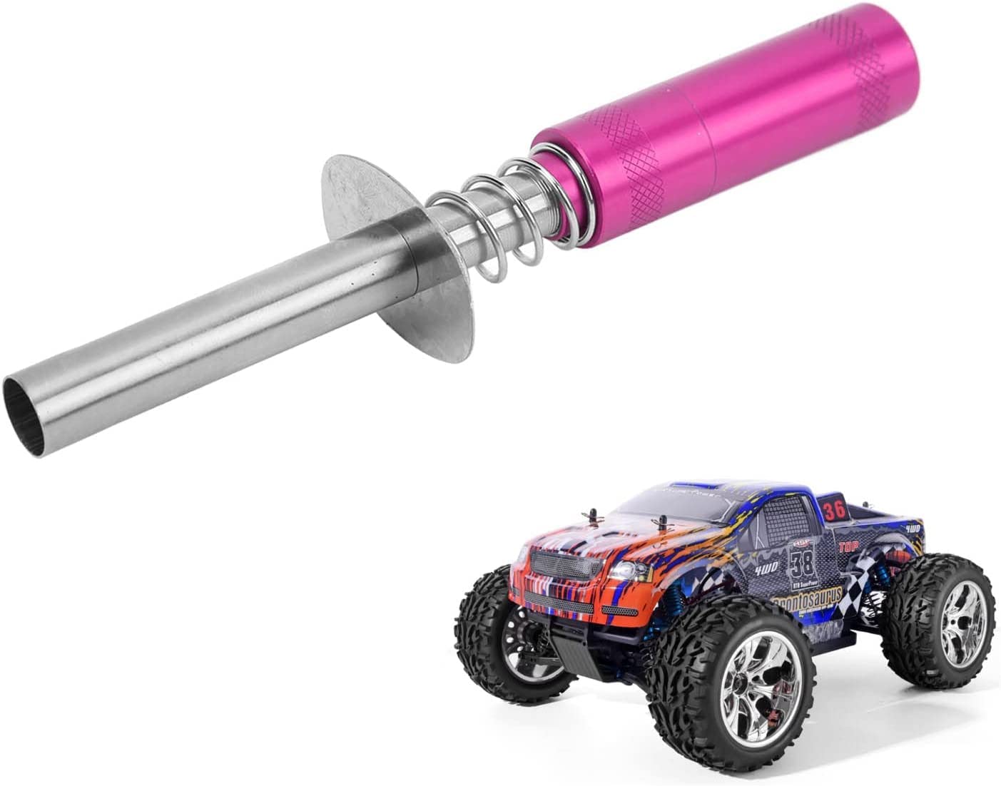 High-Performance Glow Plug Igniter & N3 Hot Spark Glow Plugs - AA Battery Powered Nitro Engine Starter Tool for 1/10 RC Cars, Buggy Trucks & Model Airplanes (Rose Red) | Ideal for Racing, Off-Roading & Remote Control Hobbies