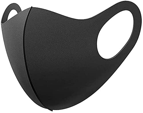 PITRESHWAR® Black Face Mask with Elastic Ear Loops - Reusable, Breathable & Comfortable for Daily Use, Travel, and Outdoor Activities