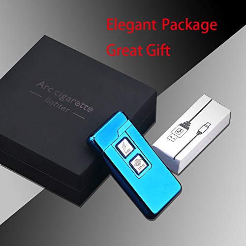 Windproof USB Rechargeable Plasma Arc Lighter - Black for Outdoor Camping