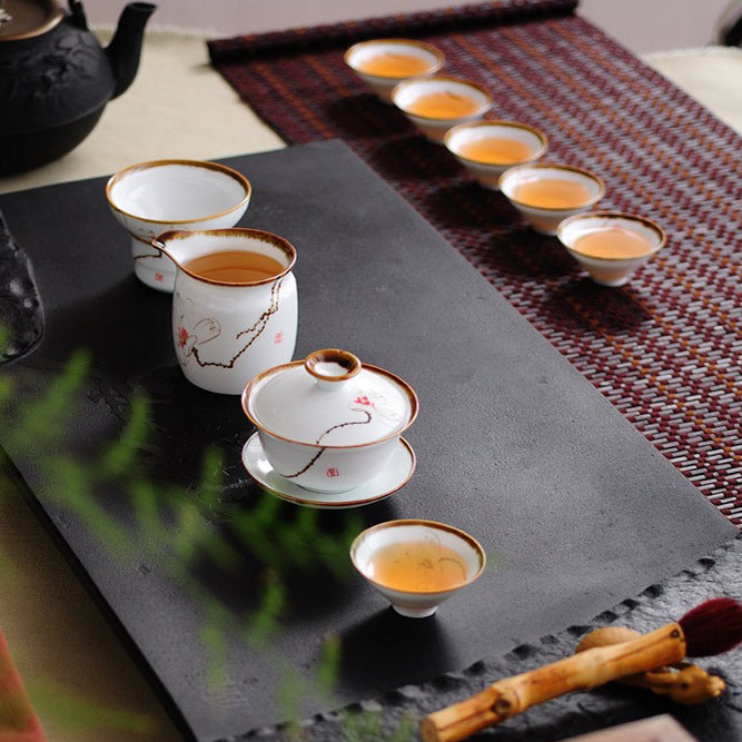 White Porcelain Lotus Fair Cup - Elegant Tea Cup for Chinese Tea Ceremony, Perfect for Home, Office, and Gifts - Handcrafted Ceramic Tea Set for Relaxation and Meditation