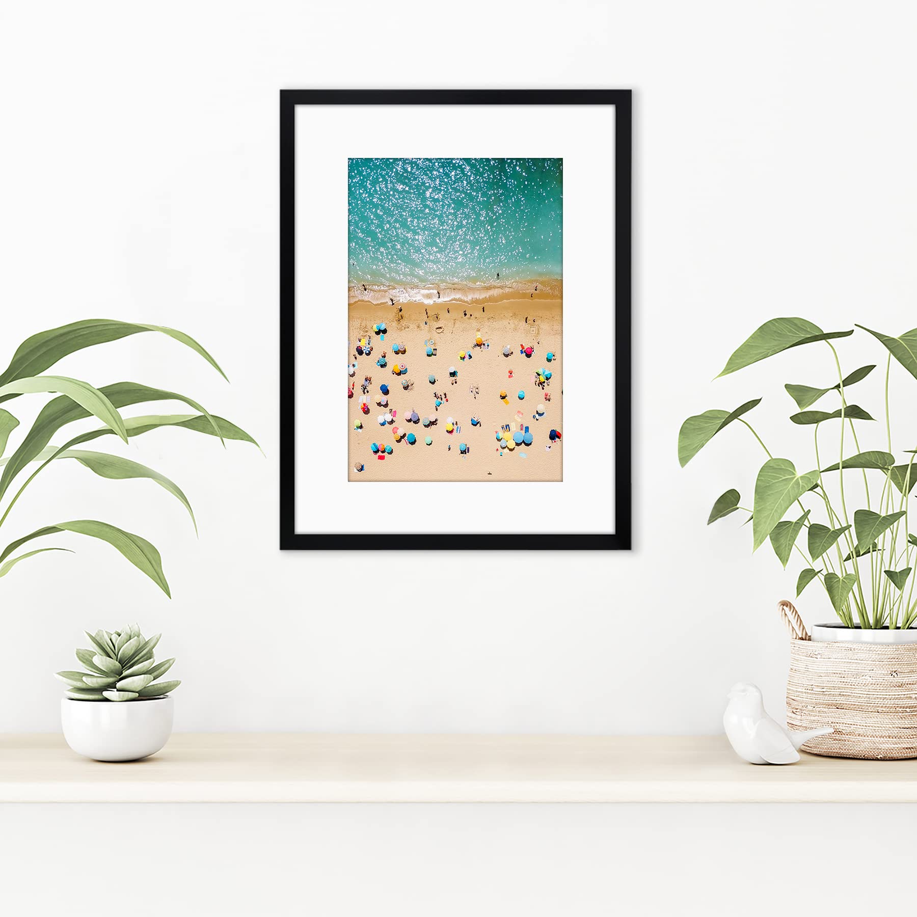 Americanflat 12x16 Picture Frame with Polished Plexiglass - 8x12 Frame with Mat or 12x16 Frame Without Mat - Slim Wall Display Photo Frame in Black - Perfect for Home Decor, Office Art & Gallery Wall Displays