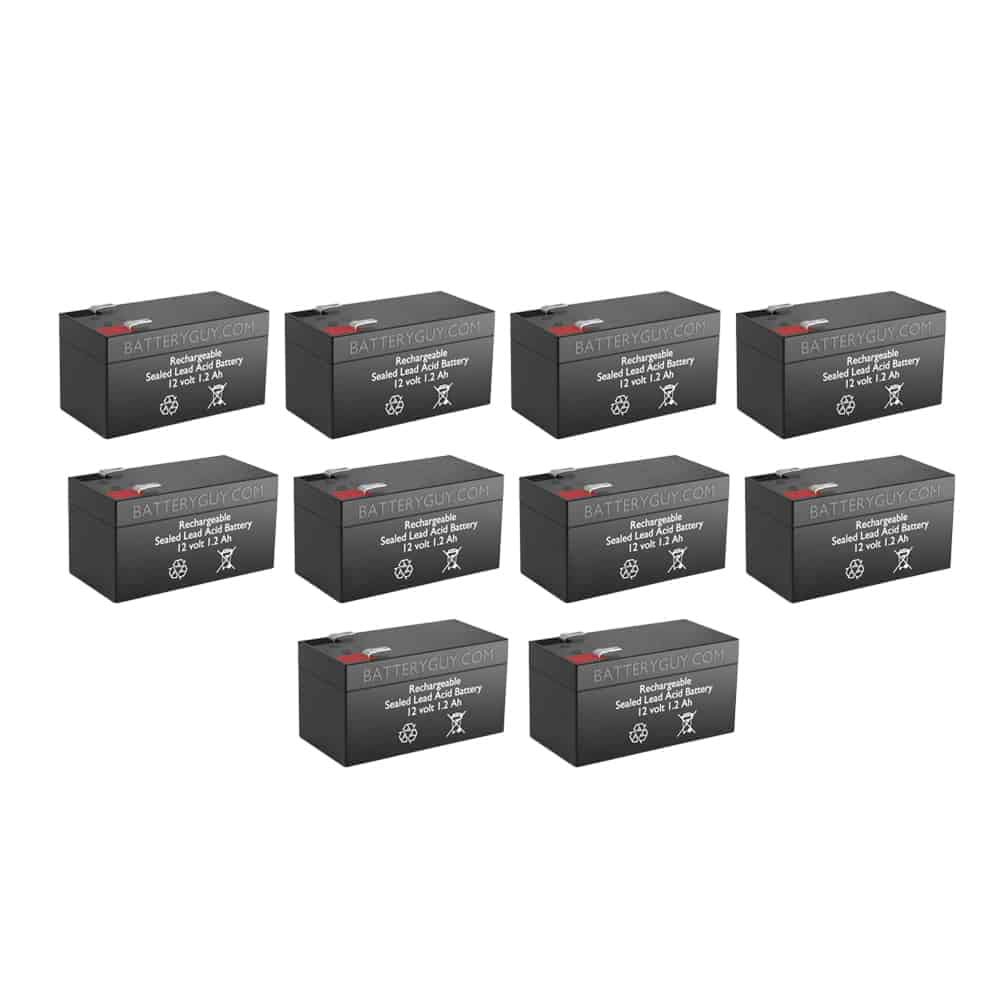12V 1.2Ah SLA Replacement Battery Pack - 10 Pack Rechargeable Sealed Lead Acid Batteries for Power Wheels, Emergency Lights, Security Systems & UPS Backup