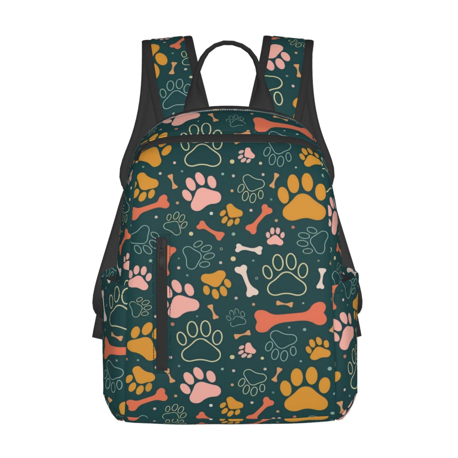Stylish Animal Paws & Bones Backpack for Kids & Teens - Durable School Bag, Laptop Backpack for College Students, Lightweight Travel Daypack - Perfect for School, Campus, and Weekend Adventures