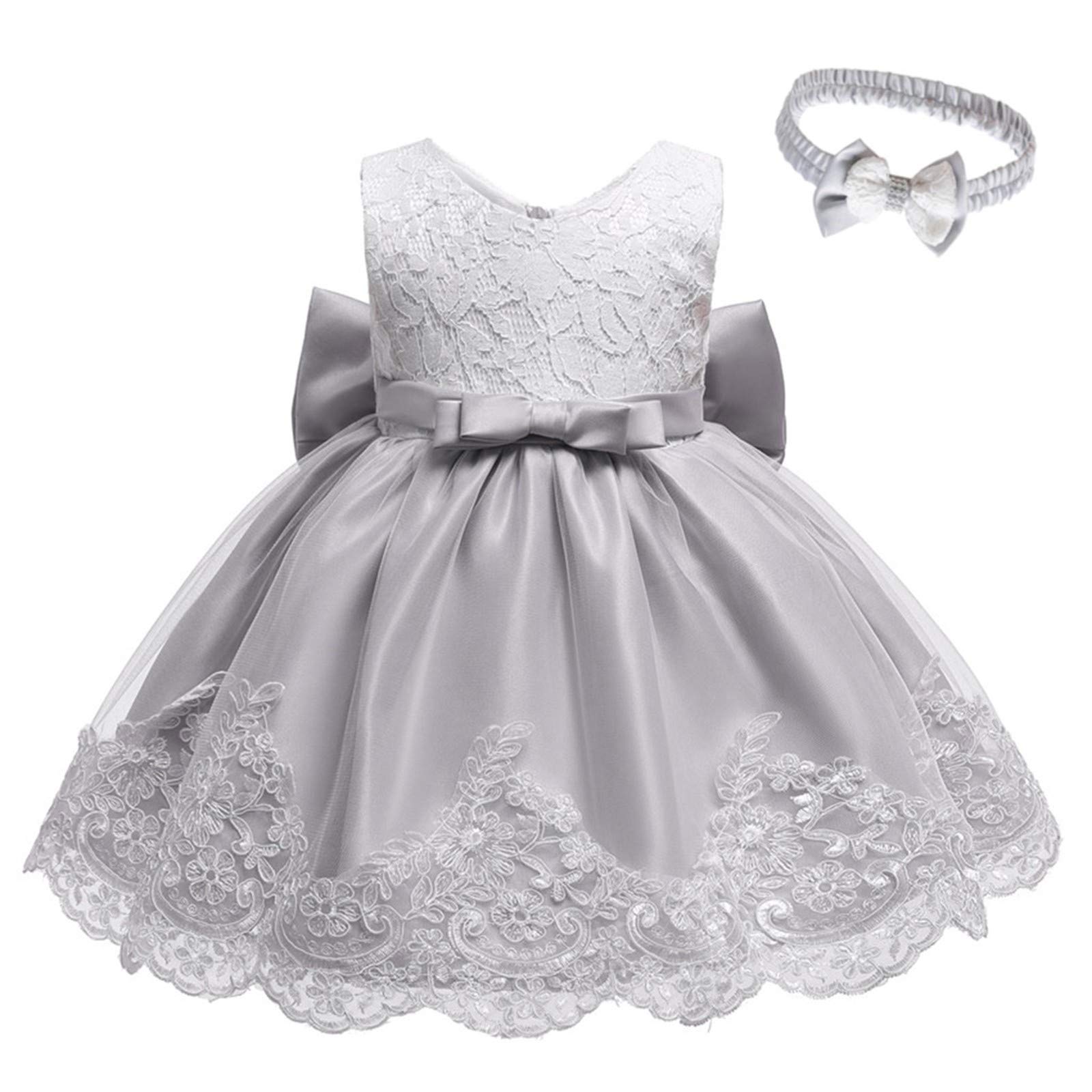 Elegant Lace Tutu Dress & Headband Set for Baby Girls - Princess Wedding Party Dress Up Outfit | Perfect for Birthday, Pageant, and Special Occasions