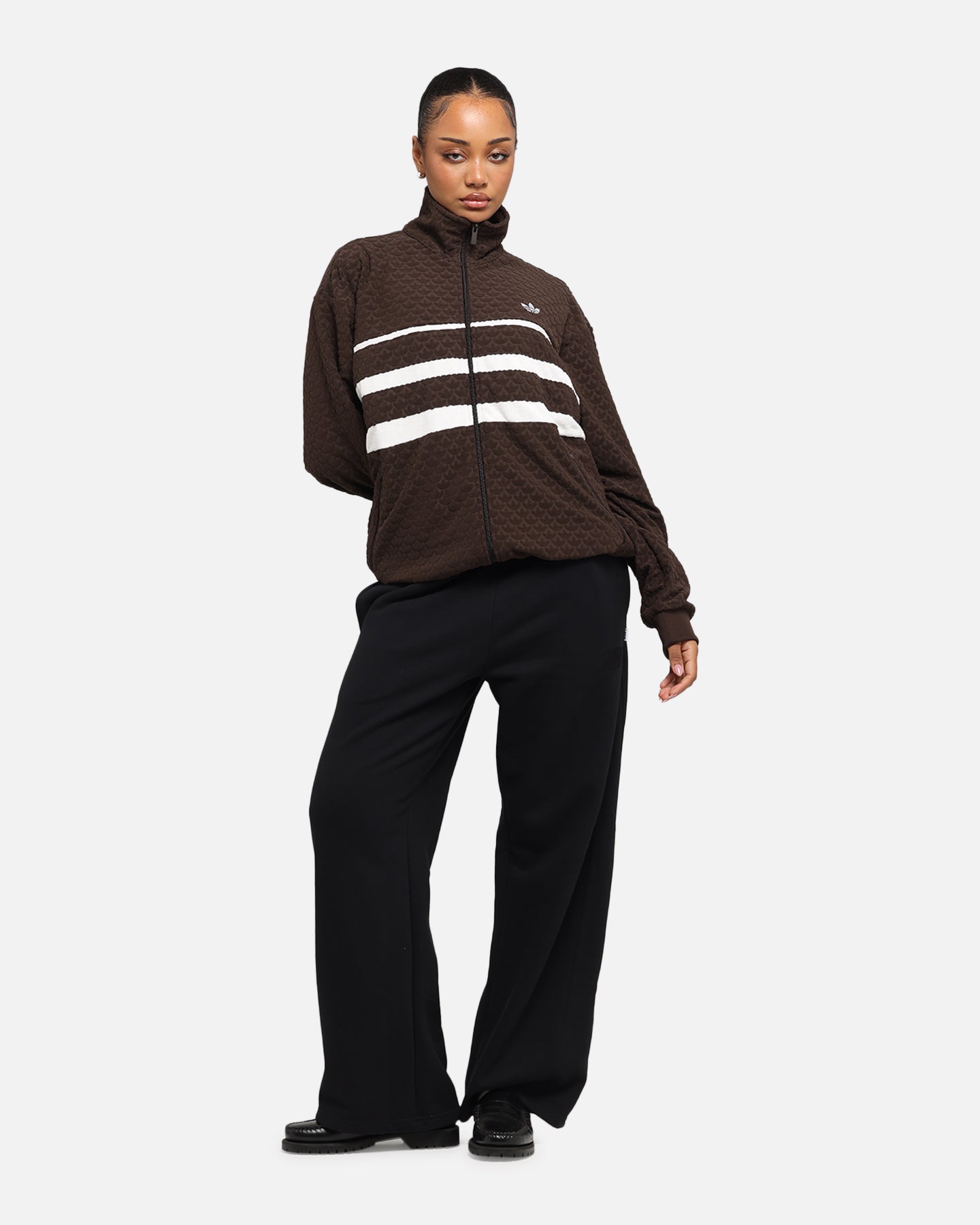 Adidas Monogram Track Top Jacket for Men - Dark Brown Athletic Running Jacket | Streetwear Fashion & Gym Workout Outerwear