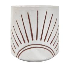 White Ceramic Plant Pot - 12.5cm Small Indoor Flower Planter with Drainage Hole for Succulents, Herbs & Home Decor | Perfect for Windowsill, Office Desk & Gift Giving