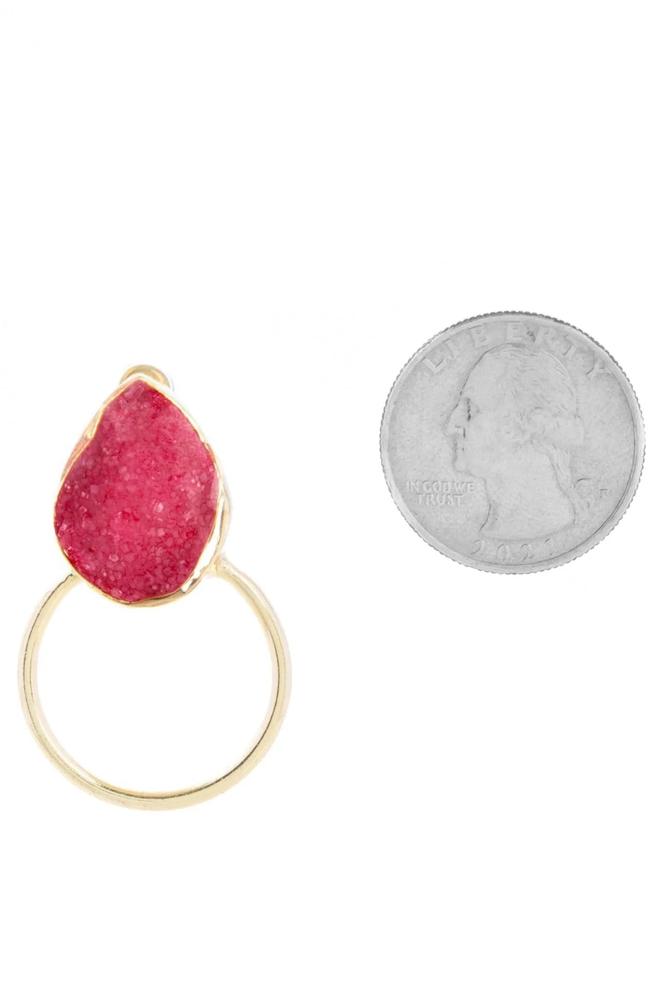 Boho Hoop Druzy Earrings for Women - Natural Stone Dangle Earrings, Handmade Boho Chic Jewelry - Perfect for Festivals, Parties & Everyday Wear