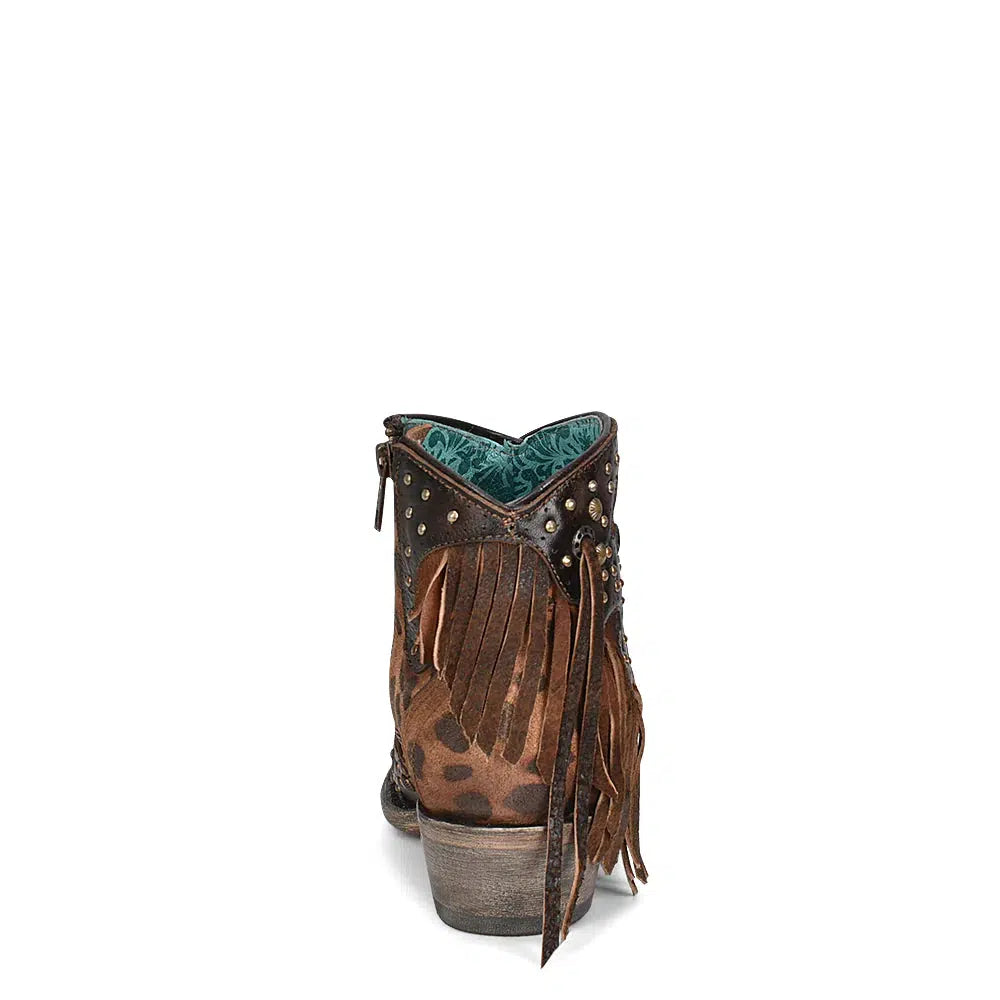 Women's Corral Brown Western Cowgirl Leather Ankle Boots - Stylish & Comfortable for Rodeo, Country Dancing & Everyday Wear