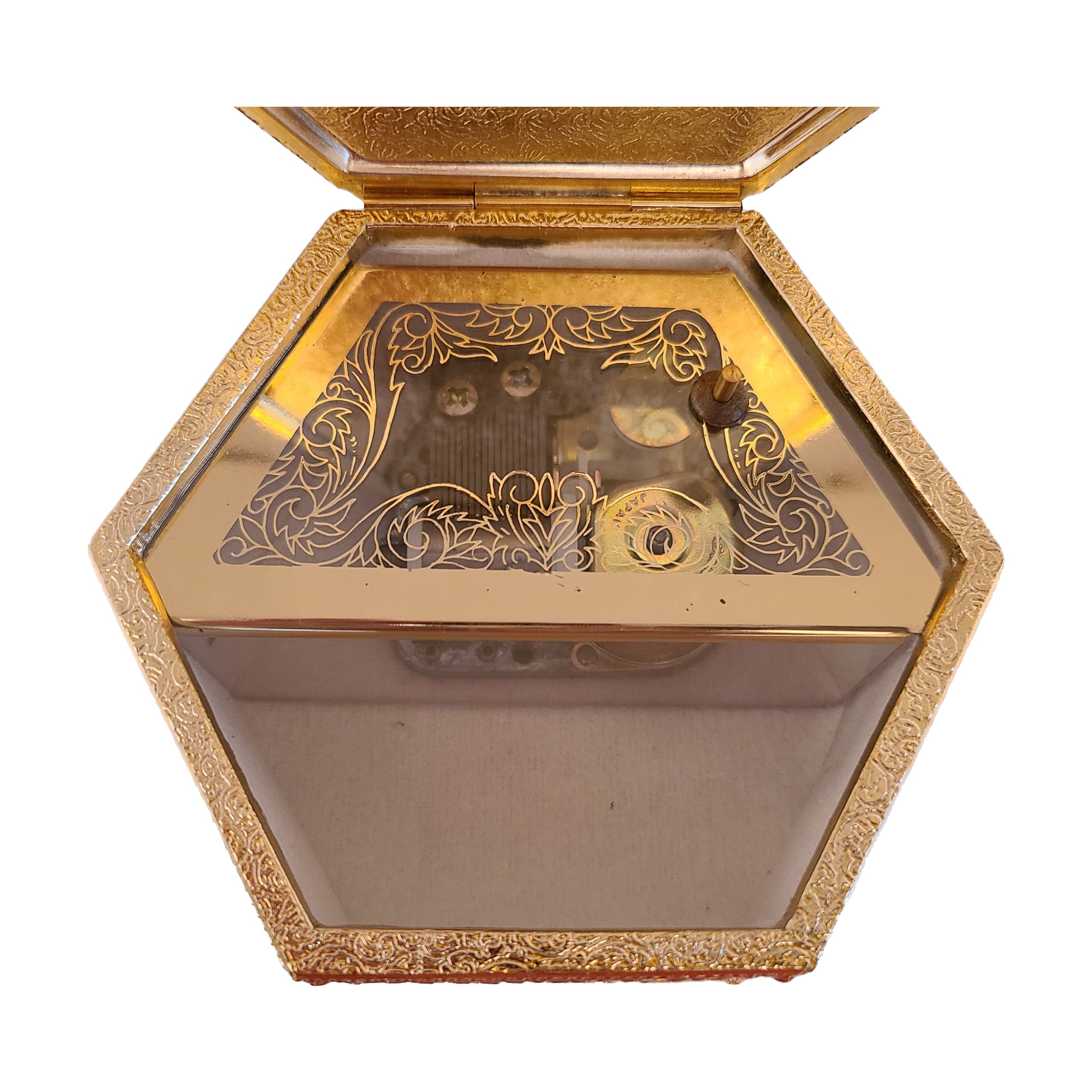 Hexagon Floral Music Jewelry Box with Lined Compartment - Plays Ice Castles Theme Song | Perfect Gift for Birthdays, Anniversaries & Home Decor