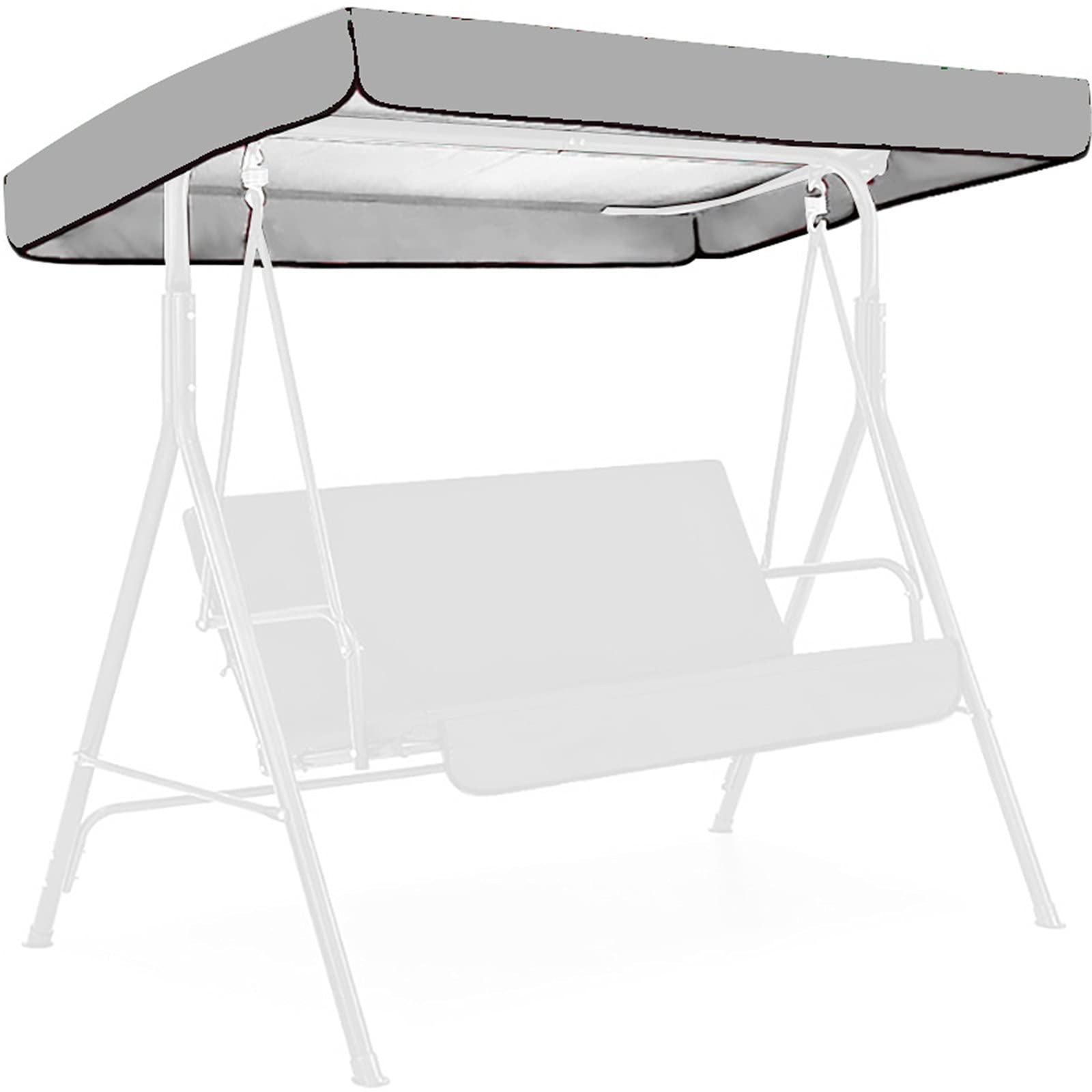 FengLS Waterproof UV-Resistant Swing Canopy Cover for Outdoor Garden, Patio, Porch & Yard - Silver (Top Cover Only) | Perfect for Protecting Swing Seats from Sun & Rain