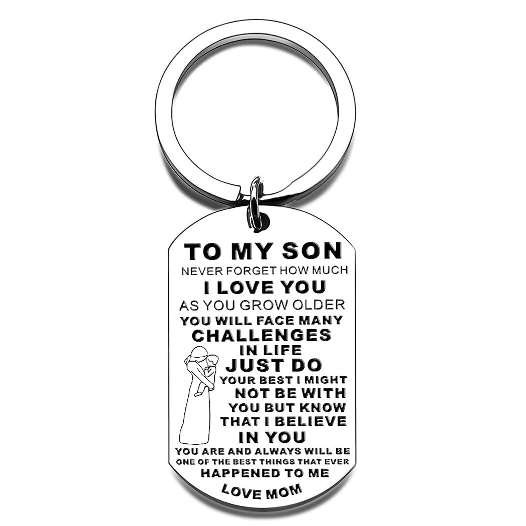 Personalized Inspirational Keychain Gift for Son - Birthday, Graduation Present for Teen Boys | Motivational Keepsake for Daily Encouragement & Special Occasions