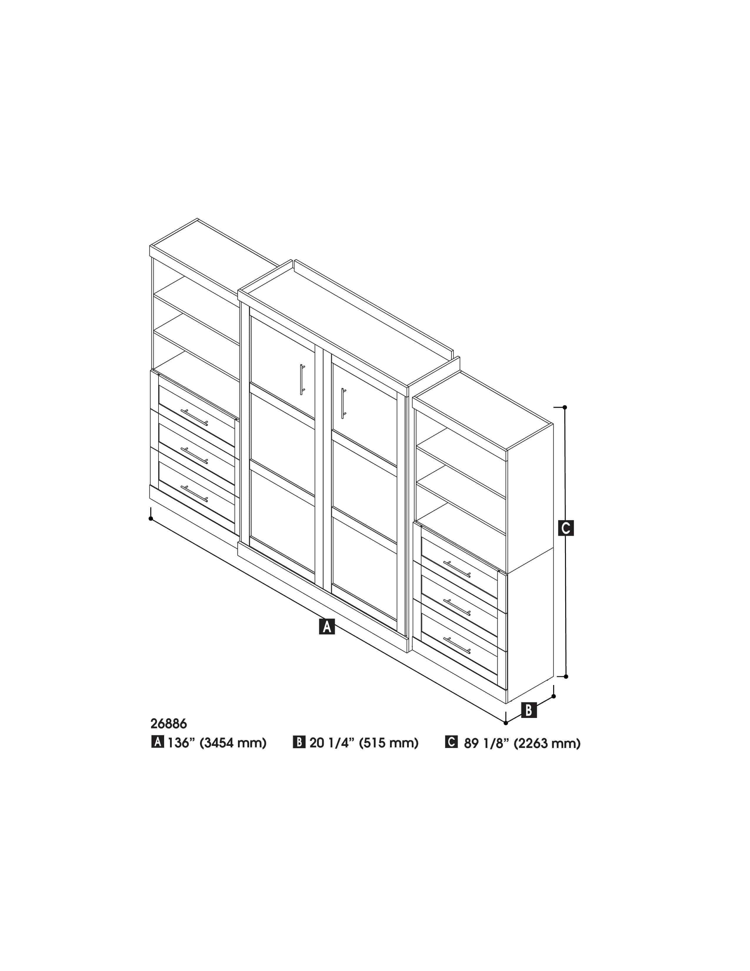 Pur Queen Murphy Wall Bed with 2 Storage Drawers - Space Saving Fold Down Bed (136 Inch) in 6 Colors | Perfect for Small Apartments, Guest Rooms & Home Offices
