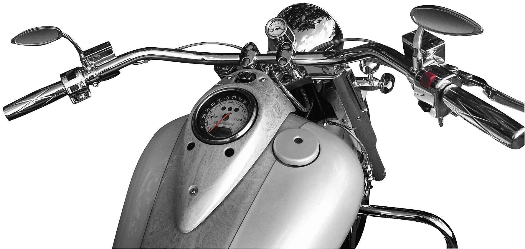 Big Johnson Handlebar for 1982-2007 Harley Davidson Touring Models - Chrome Finish - Comfortable Grip for Long Rides & Custom Motorcycle Upgrades