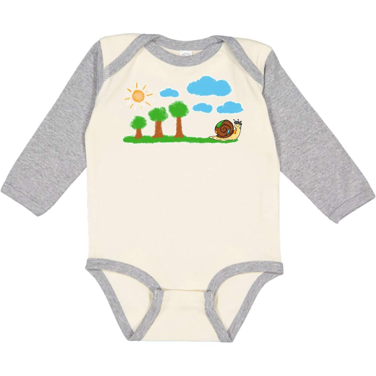 Inktastic Painting Snail Long Sleeve Baby Bodysuit - Adorable Animal Print Onesie for Newborns & Infants - Perfect for Playtime, Photo Shoots & Everyday Wear