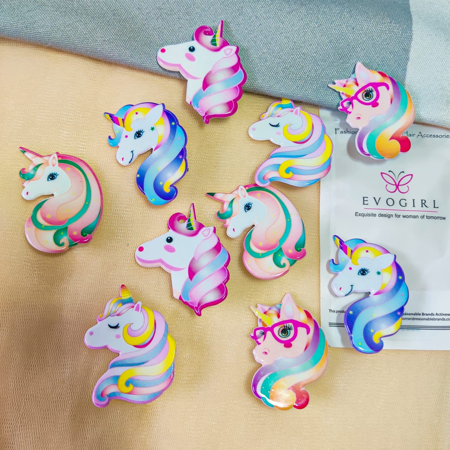 Evogirl Unicorn Sparkle Hair Clips & Hair Pins for Girls and Kids - Cute Hair Accessories for School, Parties, and Everyday Wear