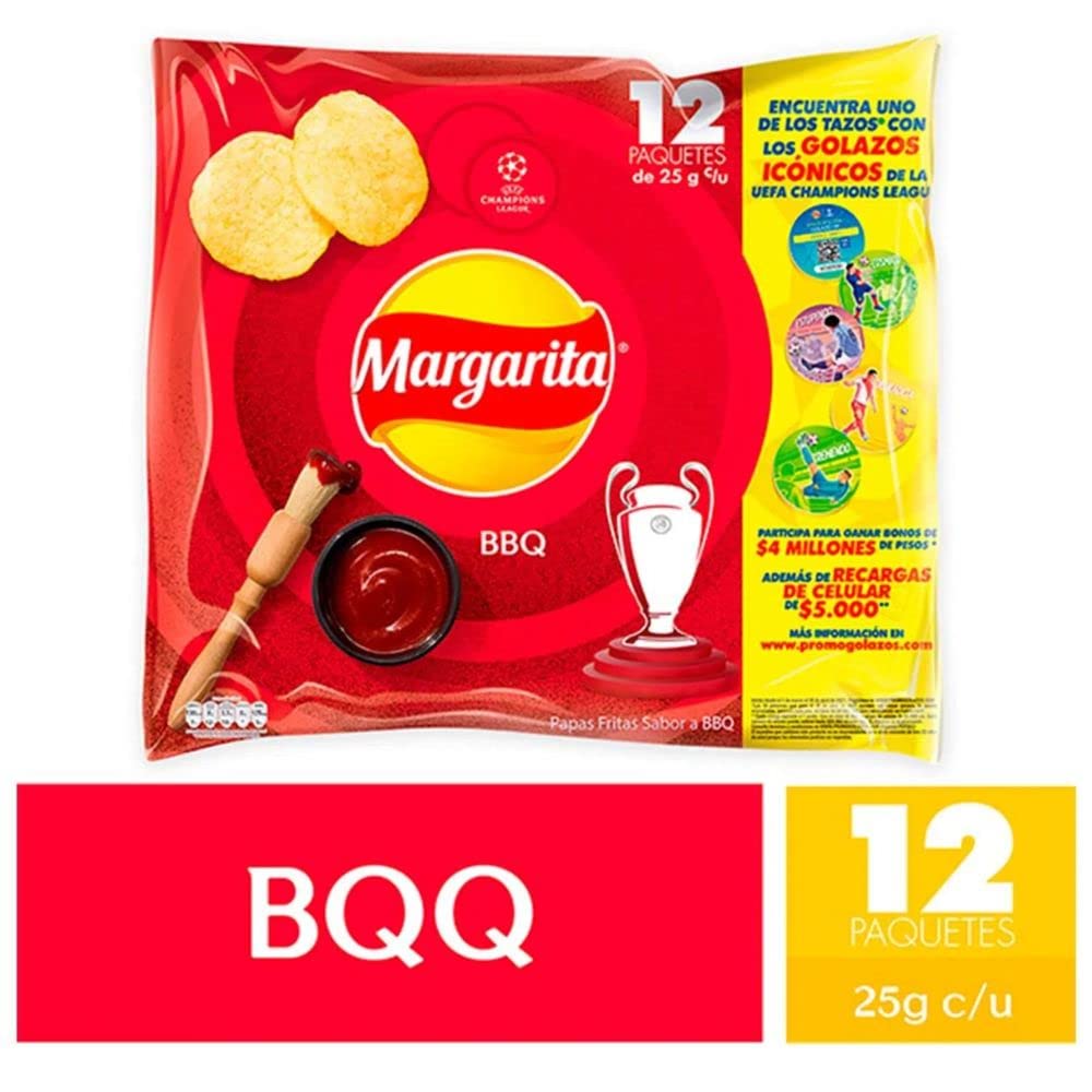 Crunchy Colombian Margarita Chips - Chicken & BBQ (24 Pack) for Snacking & Parties