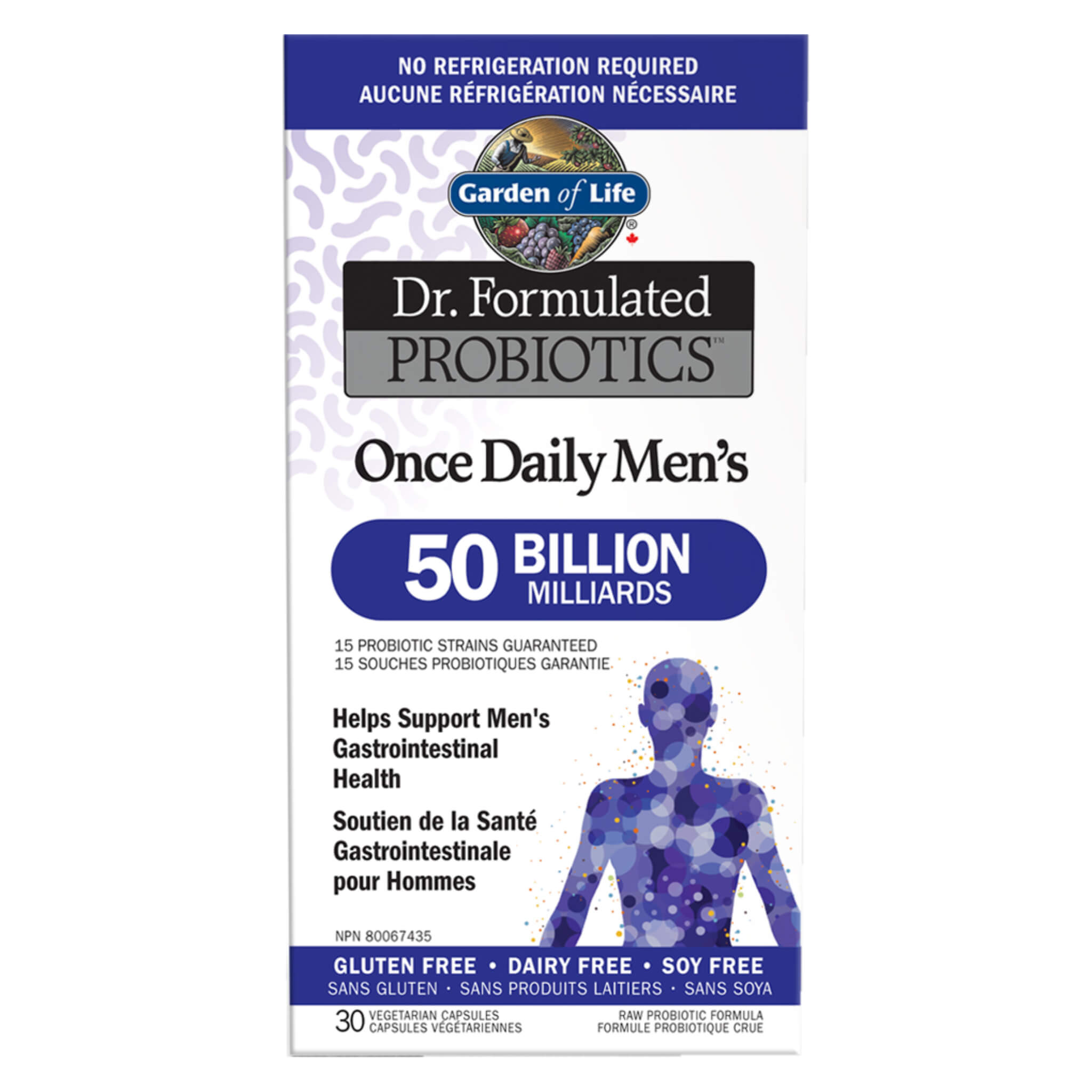 Dr. Formulated Probiotics for Men - 50 Billion CFU, Once Daily, Shelf Stable - Supports Digestive & Immune Health - Ideal for Travel & Active Lifestyles
