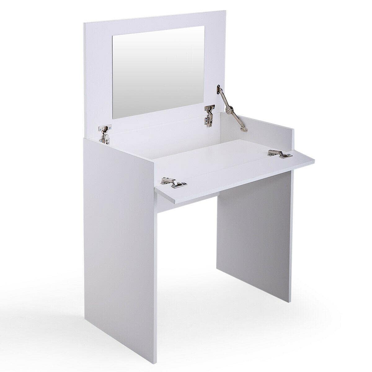 Modern Dressing Table with Flip-Up Mirror & Storage | Vanity Desk Makeup Organizer | Portable Bedroom Vanity Set for Women | Perfect for Small Spaces, Makeup Application & Home Decor
