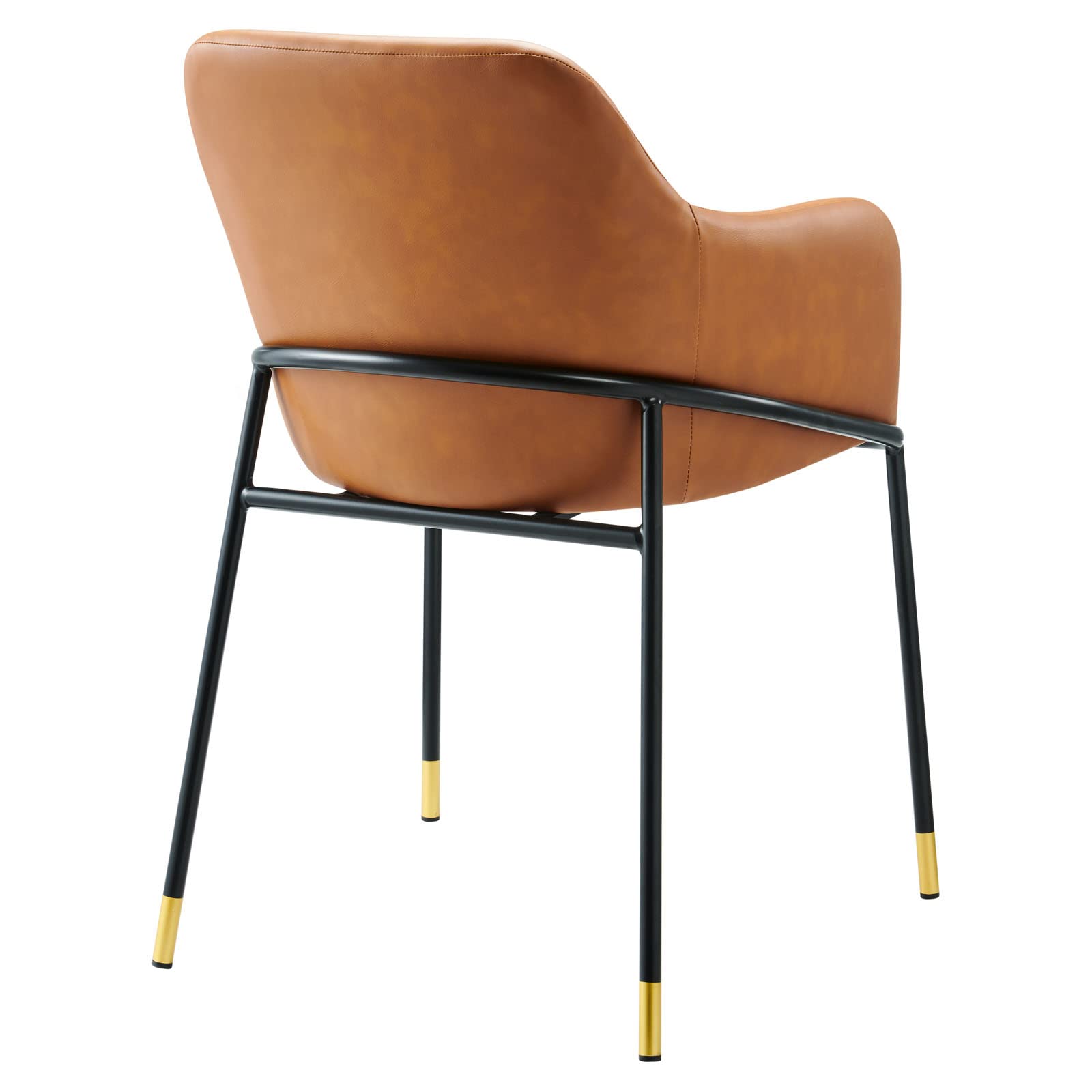 Modway Jovi Vegan Leather Dining Chair - Black & Tan | Modern Kitchen & Dining Room Furniture for Home & Office Use