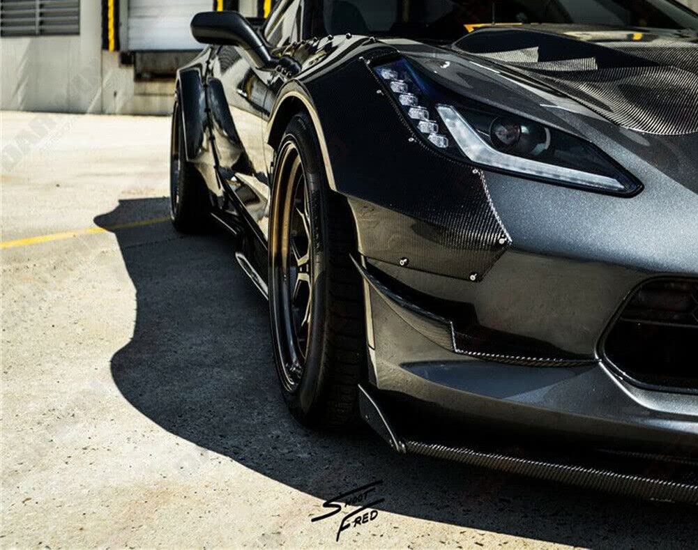 Carbon Fiber Front Bumper Canards Splitter Spoiler for Corvette C7 2014-2018 - High-Performance Aero Upgrade for Racing & Street Style Enhancement