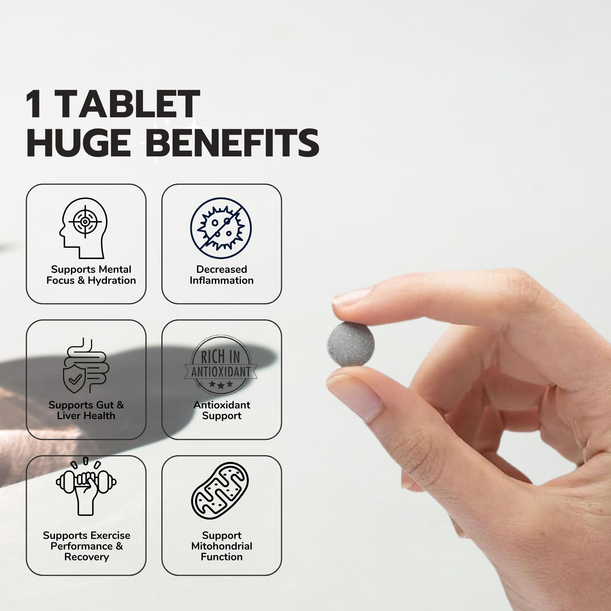 Hydrogen Water 60 Tablets - 12 PPM H2 Molecular Hydrogen for Enhanced Drinking Water, Boost Energy & Recovery