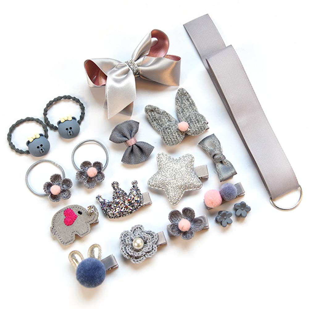 NFACE 36 Pcs Baby Girls Hair Clips Set - Colorful Hair Bows, Barrettes & Ties for Toddlers & Little Girls - Perfect for Parties, School & Daily Hair Styling