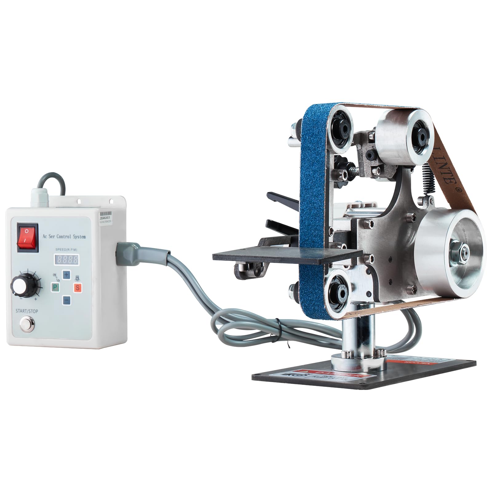 VEVOR 30 x 1-Inch Variable Speed Belt Grinder Sander with VFD, 550W Metal Polishing & Grinding Machine - Includes 2 Grinding Moulds & 3 Sanding Belts for Knife Making, Metalworking, Woodworking & DIY Projects