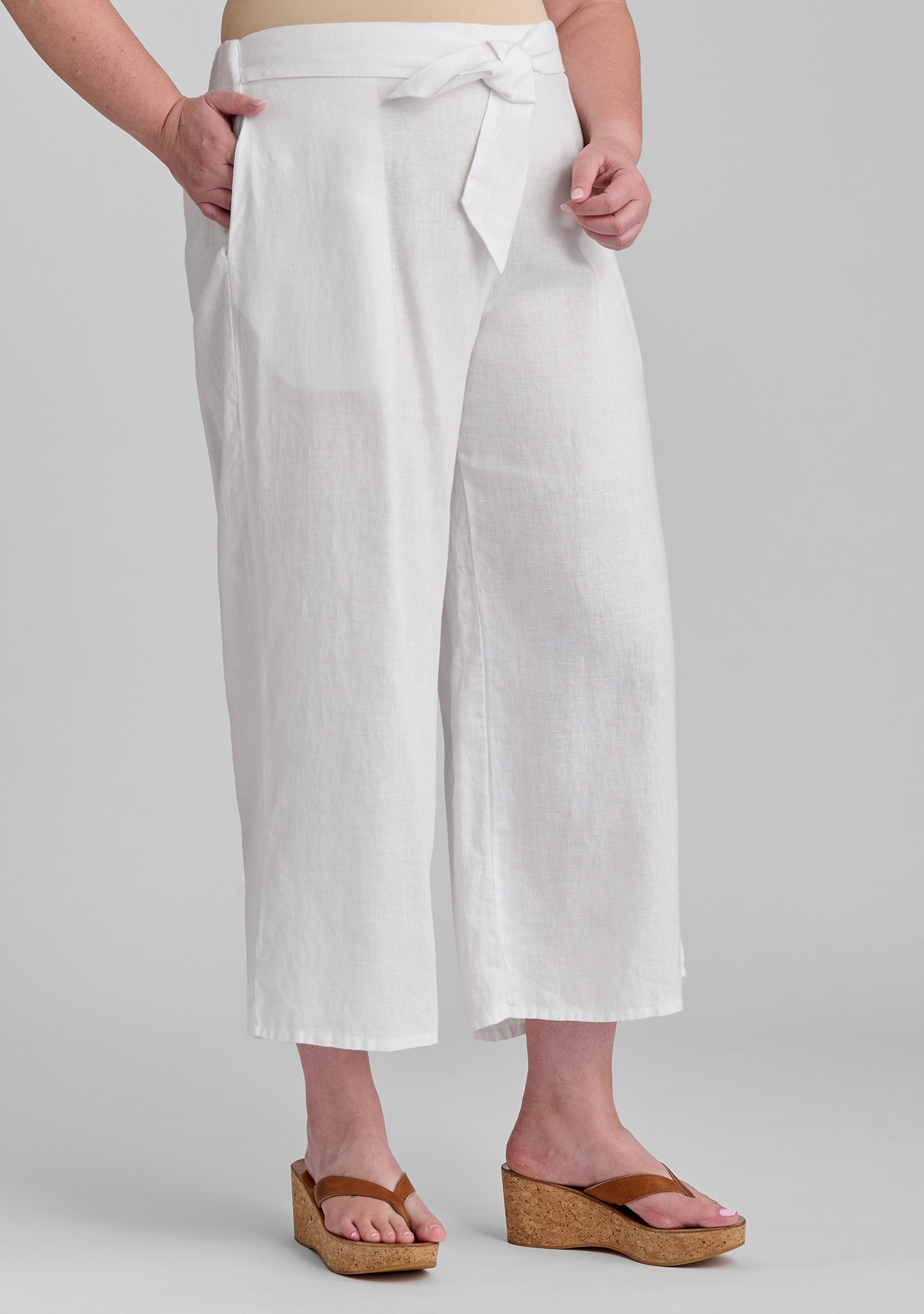 Obi Pant Linen Tie Pants for Women - Comfortable High Waisted Loose Fit Trousers for Summer, Beach, Yoga and Casual Wear