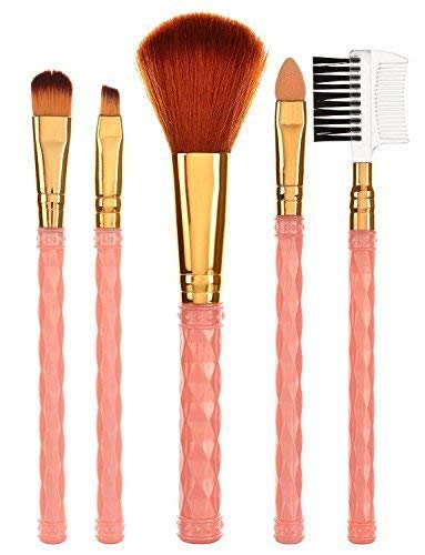 Premium 5-Piece Cosmetic Brush Set - Soft Bristles for Flawless Makeup Application - Perfect for Foundation, Blush, Eyeshadow & Contouring - Multicolor Fashion Beauty Brushes (Pack of 5) - Ideal for Professional Makeup Artists & Home Beauty Routines