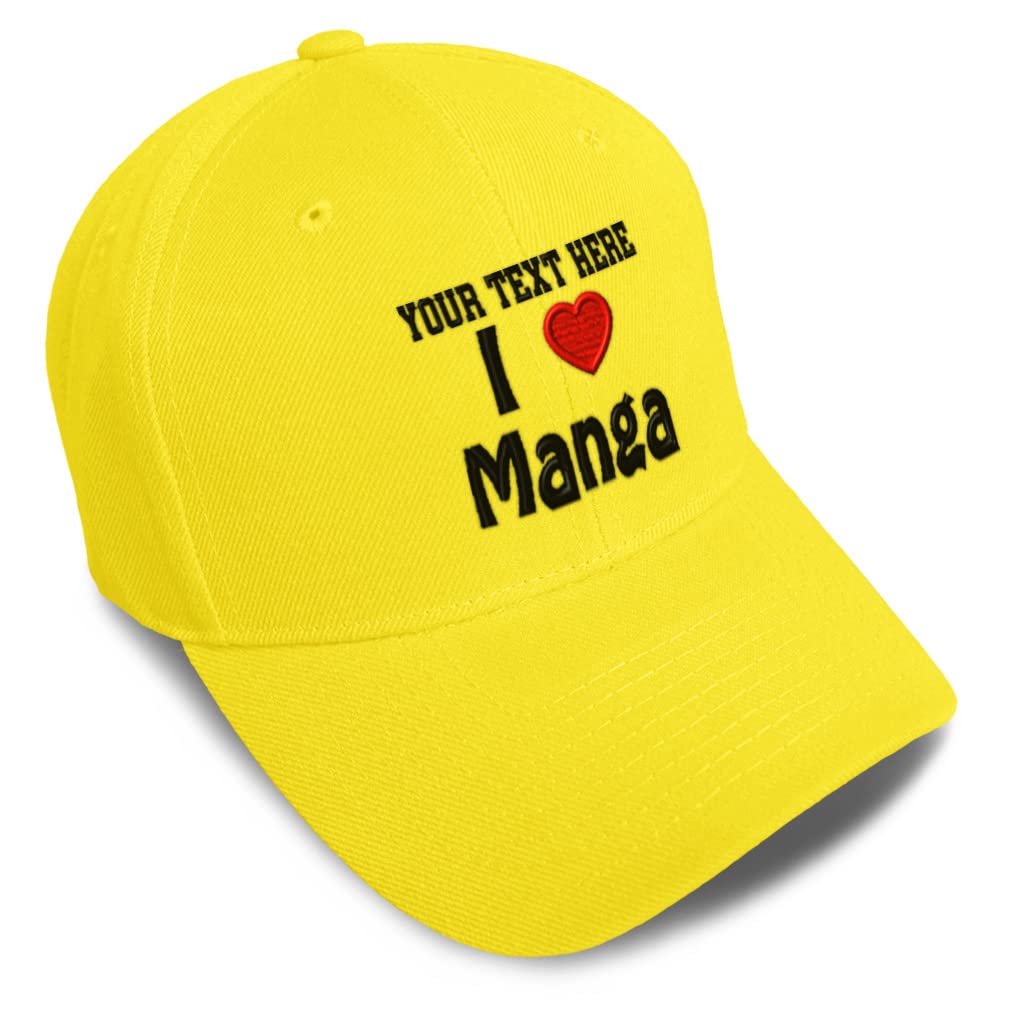 Baseball Cap with I Love Manga & Red Heart Design - Unisex Dad Hat for Anime Fans, Couples & Hobby Enthusiasts | Perfect for Cosplay, Casual Wear & Gift Giving