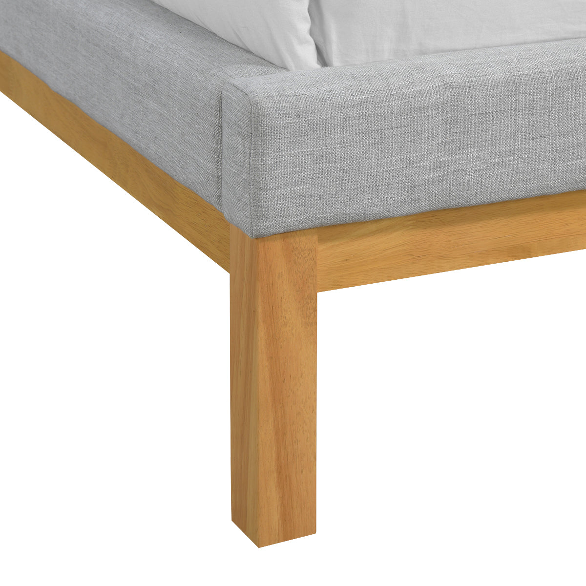 Amelia Queen Size Bed Frame - Solid Oak Wood with Light Grey Finish - Perfect for Modern Bedrooms and Guest Rooms