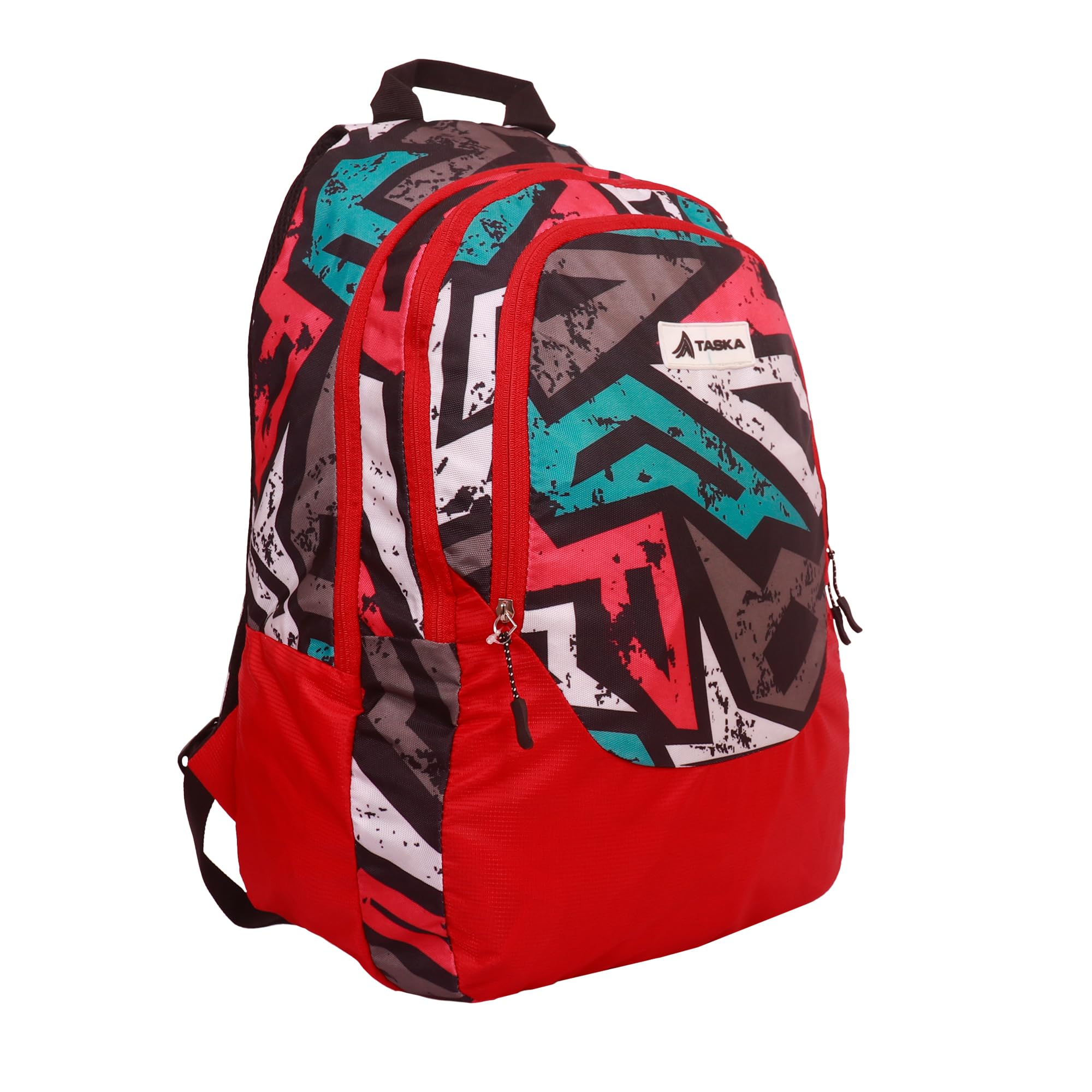 Water Resistant Polyester Laptop Backpack for College, School & Office - Funky Red Maple Design with Rain Cover for Men, Women, Boys & Girls | Perfect for Commuting, Travel & Daily Use