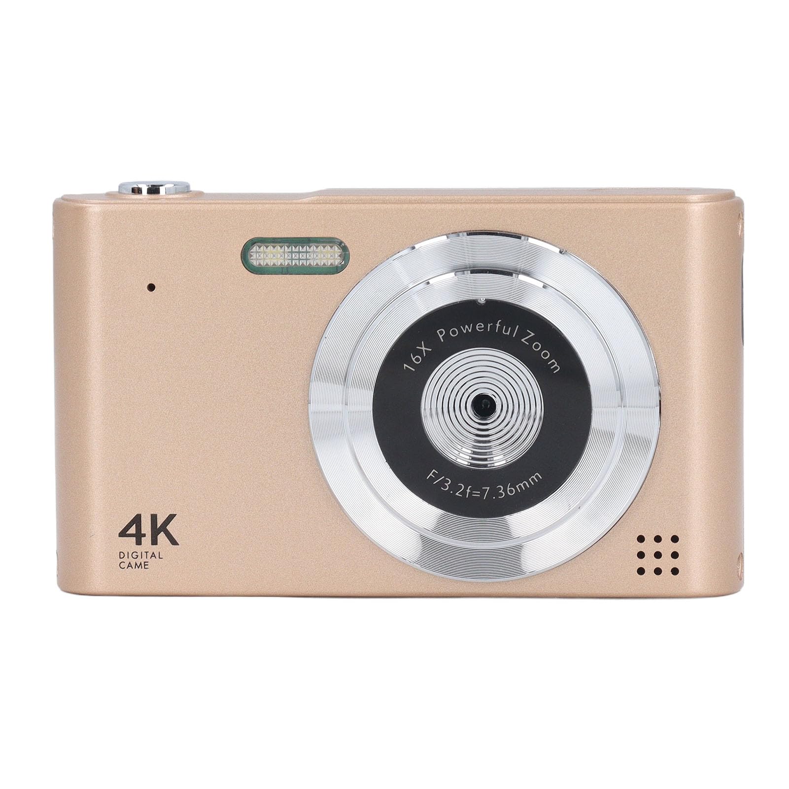 4K 48MP Digital Camera with Autofocus & Anti-Shake - 16X Zoom Vlogging Camera for YouTube, Travel Photography, Macro Shots (Gold) - Perfect for Content Creators, Vacation & Everyday Use