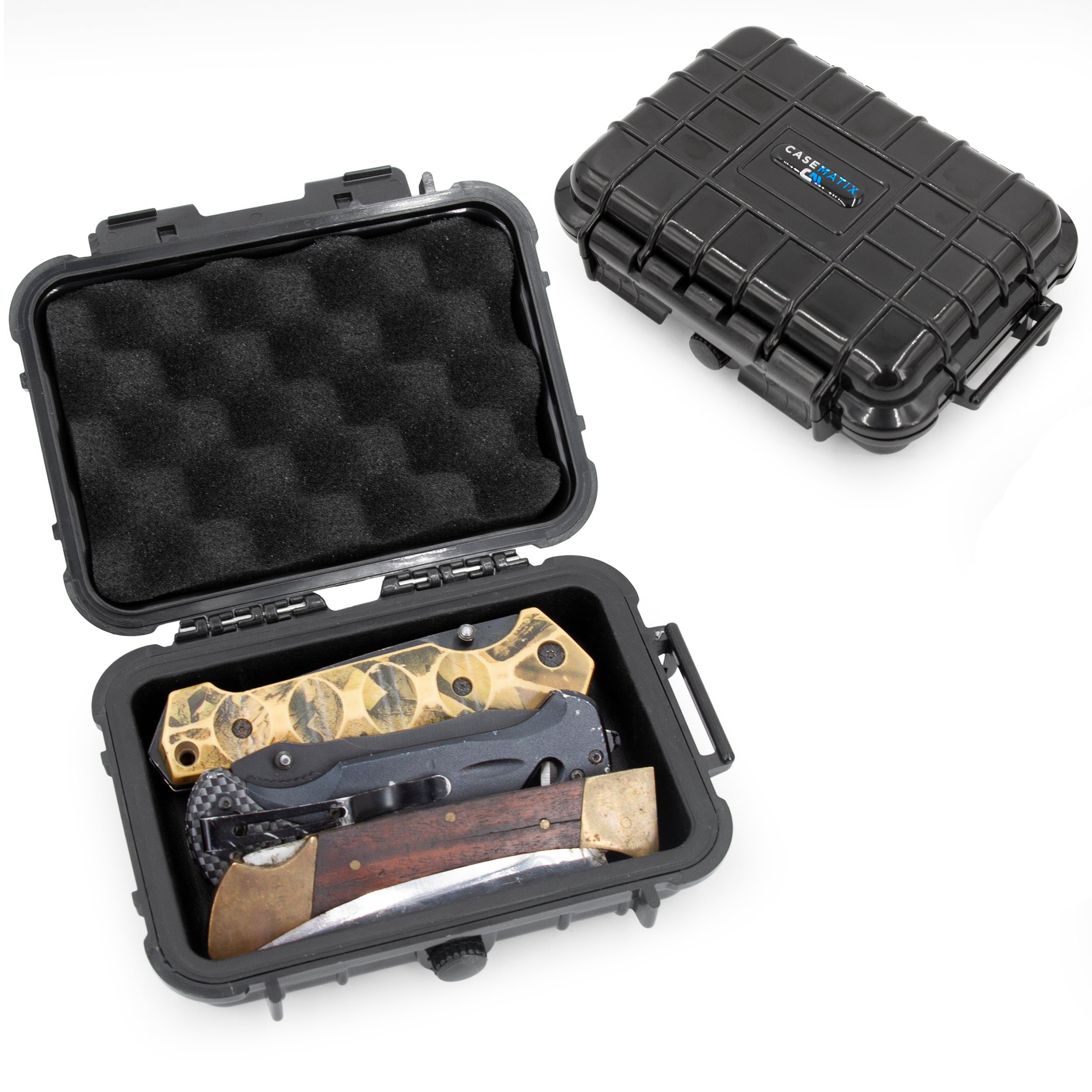 CASEMATIX Compact Folding Knife Case - Waterproof EDC Knife Organizer for 3-5 Pocket Knives, Swiss Army Knives | Portable Storage for Camping, Hiking & Outdoor Adventures