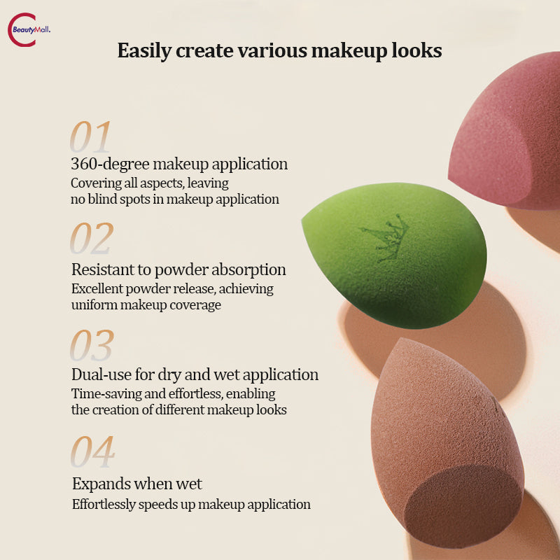 AMORTALS Stardust Beauty Blender Sponge Set (3 Pack) - Professional Makeup Blending for Flawless Foundation & Concealer Application | Perfect for Daily Makeup & Travel