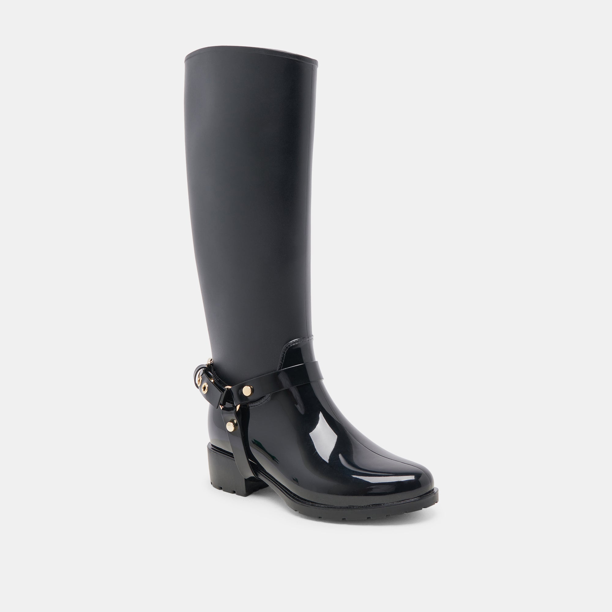 CLOUDY H2O Waterproof Rain Boots for Women - Mid-Calf Shiny Patent Leather Chelsea Boots - Stella Style Fashion Footwear for Rainy Days, Outdoor Activities & Urban Commuting