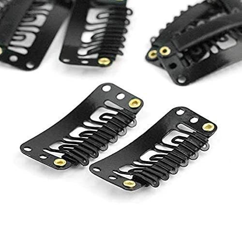 Stylazo 10-Piece Hair Wig Clips Set - Toupee & Extension Clips for Men & Women - Secure Hair Attachment & Bonding Clips (Black) - Perfect for Cosplay, Hair Loss Solutions & Styling