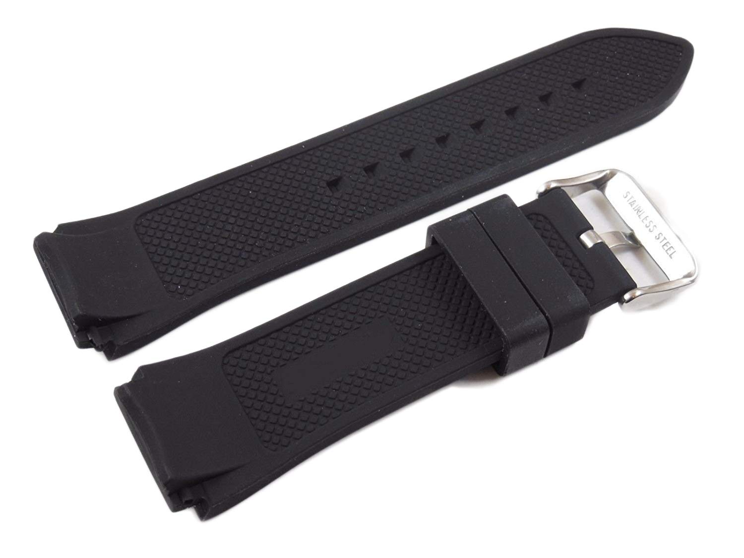 Premium Black Rubber Watch Band - Compatible with Apple Watch, Fitbit & More - Durable & Comfortable for Sports, Swimming & Everyday Wear