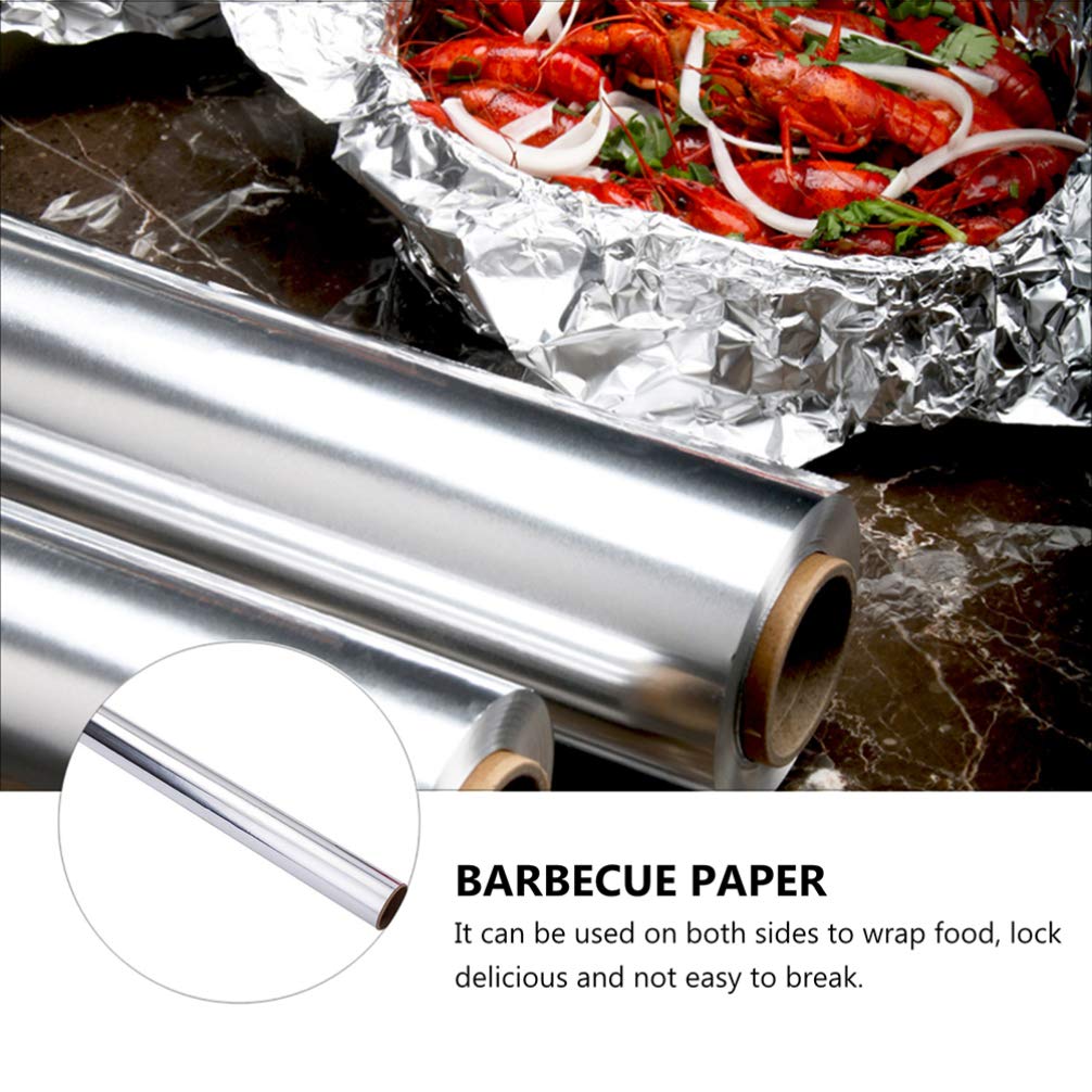 KESYOO 2 Rolls Heavy Duty Aluminum Foil for BBQ, Cooking & Food Storage - Reversible Barbecue Wrapping Paper, Oven Safe Tin Foil for Grilling, Baking & Car Accessories - Perfect for Outdoor Picnics, Camping & Kitchen Use