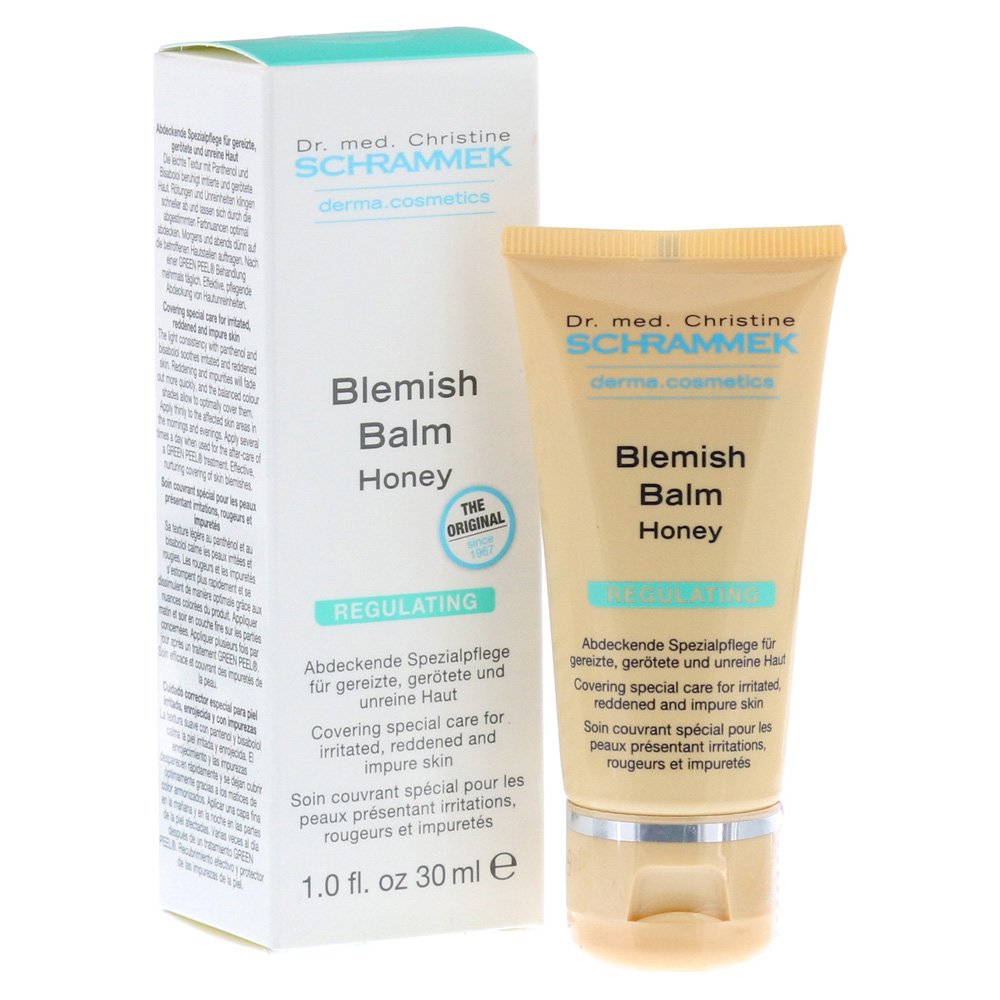 Schrammek Blemish Balm Honey BB Cream - Tinted Moisturizer for Irritated, Red & Impure Skin - Original Formula Since 1967 - Dermatologist-Recommended Face Care | Perfect for Daily Coverage, Sensitive Skin & Post-Treatment Care