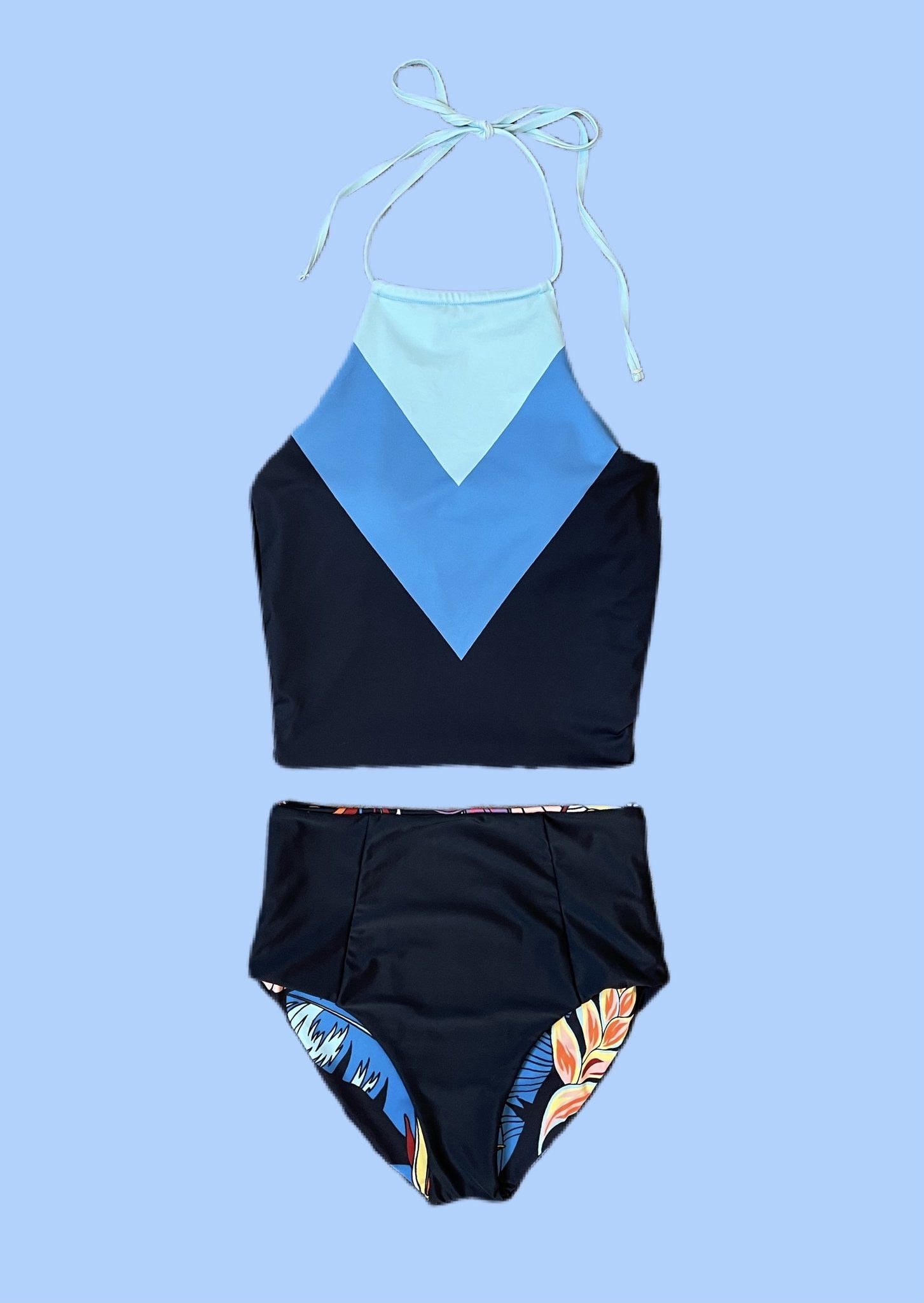 Little Girl’s Wendy Tropical & Retro Reversible Tankini Swimsuit - Cute Two-Piece Bathing Suit for Kids - Perfect for Beach, Pool & Summer Vacations