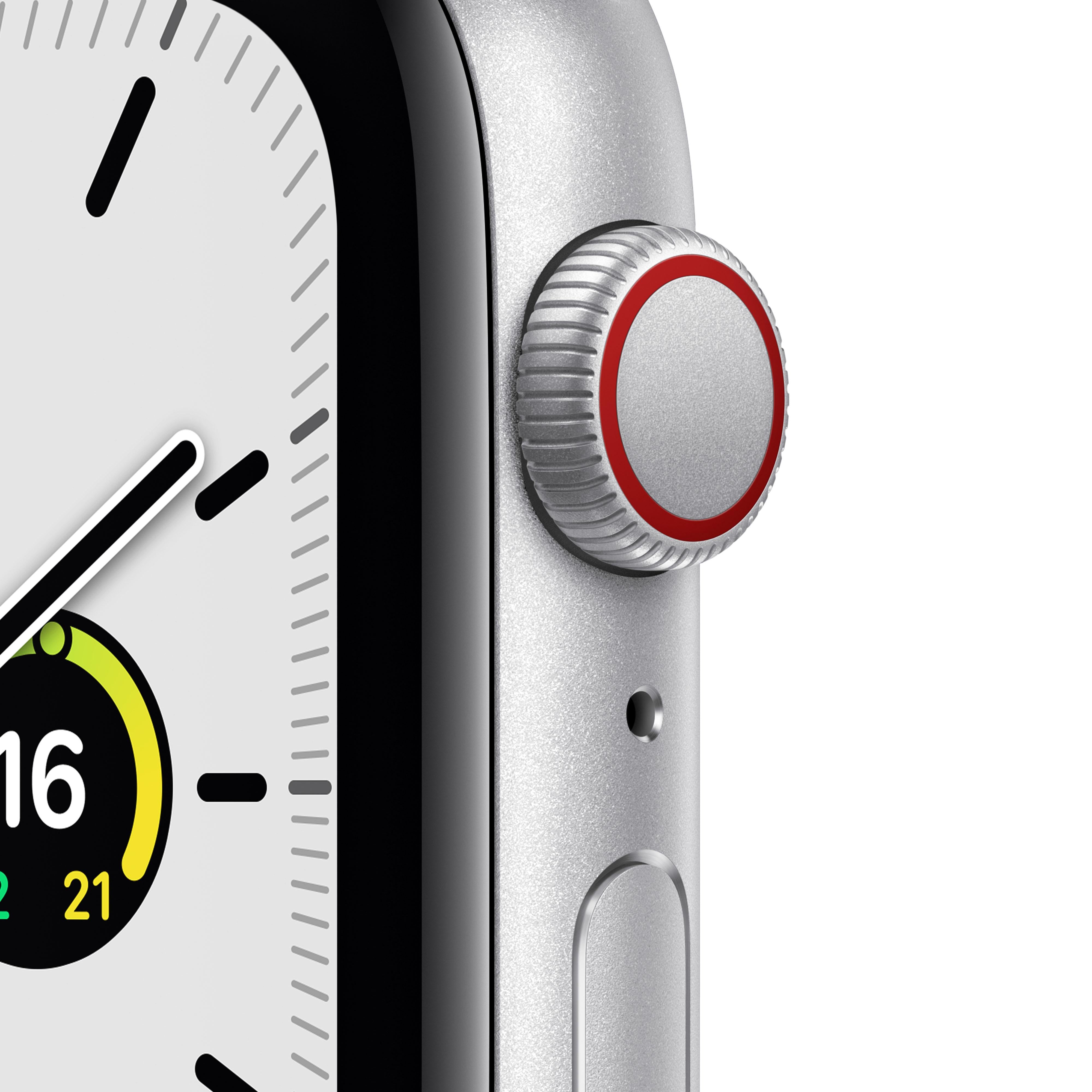 Apple Watch SE (GPS + Cellular) 44mm Silver Aluminum Case with Abyss Sport Band - Perfect for Fitness Tracking, Calls & Notifications on the Go